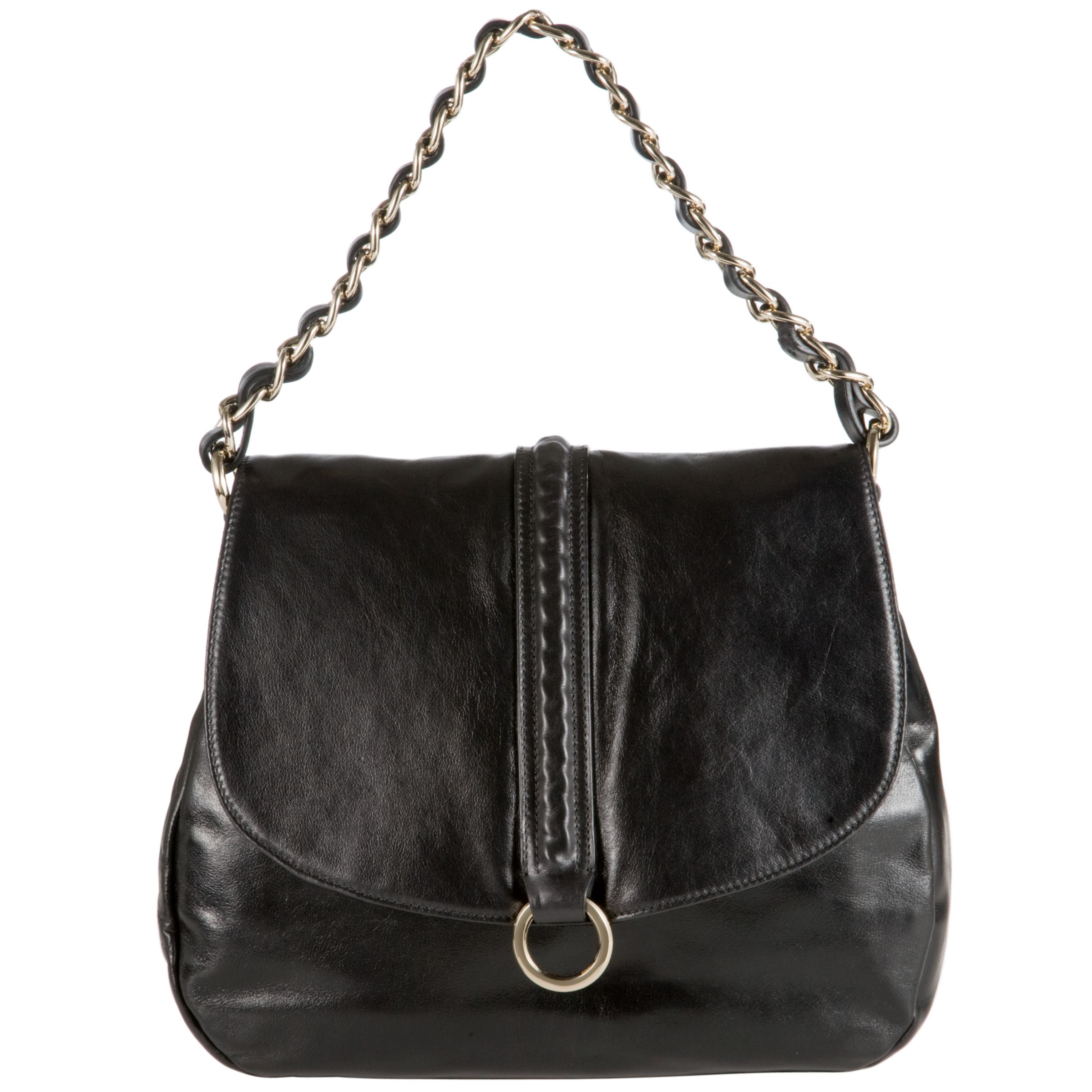 Coccinelle Greta Chain Detail Across Body Handbag, Black at JohnLewis