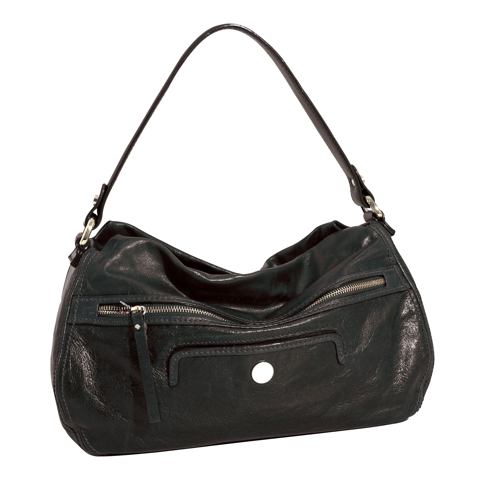 Coccinelle Monique Disc Shoulder Handbag, Black at JohnLewis