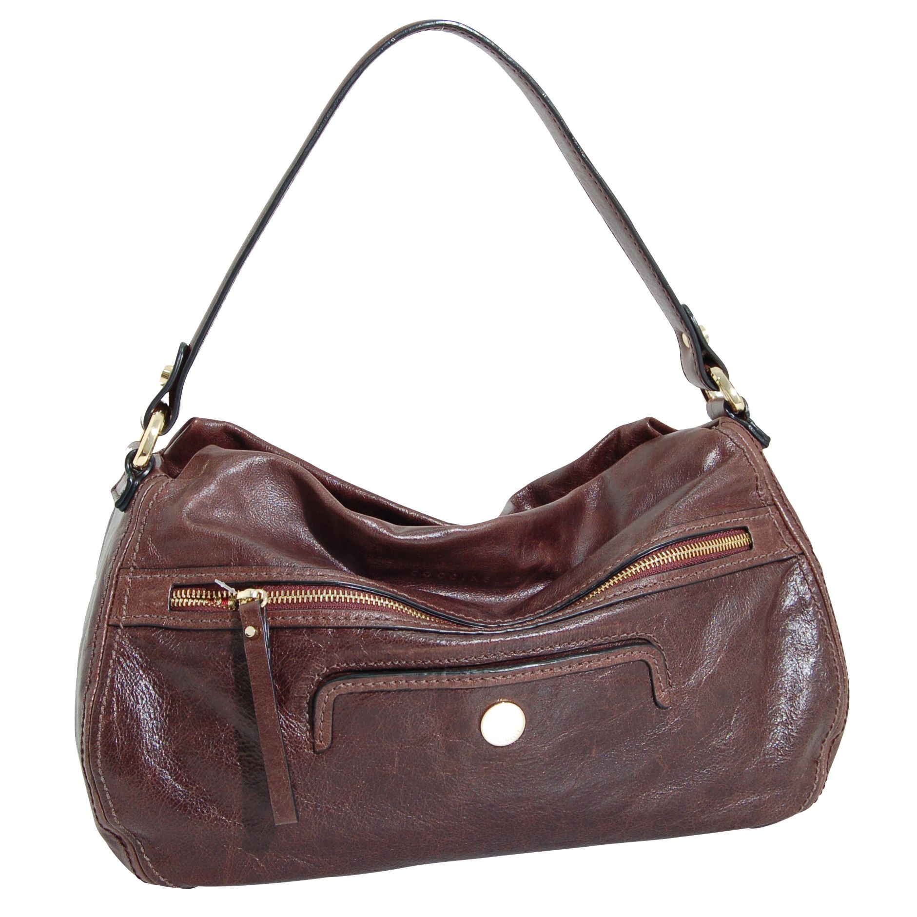 Coccinelle Shoulder Handbag With Disc, Brown at John Lewis