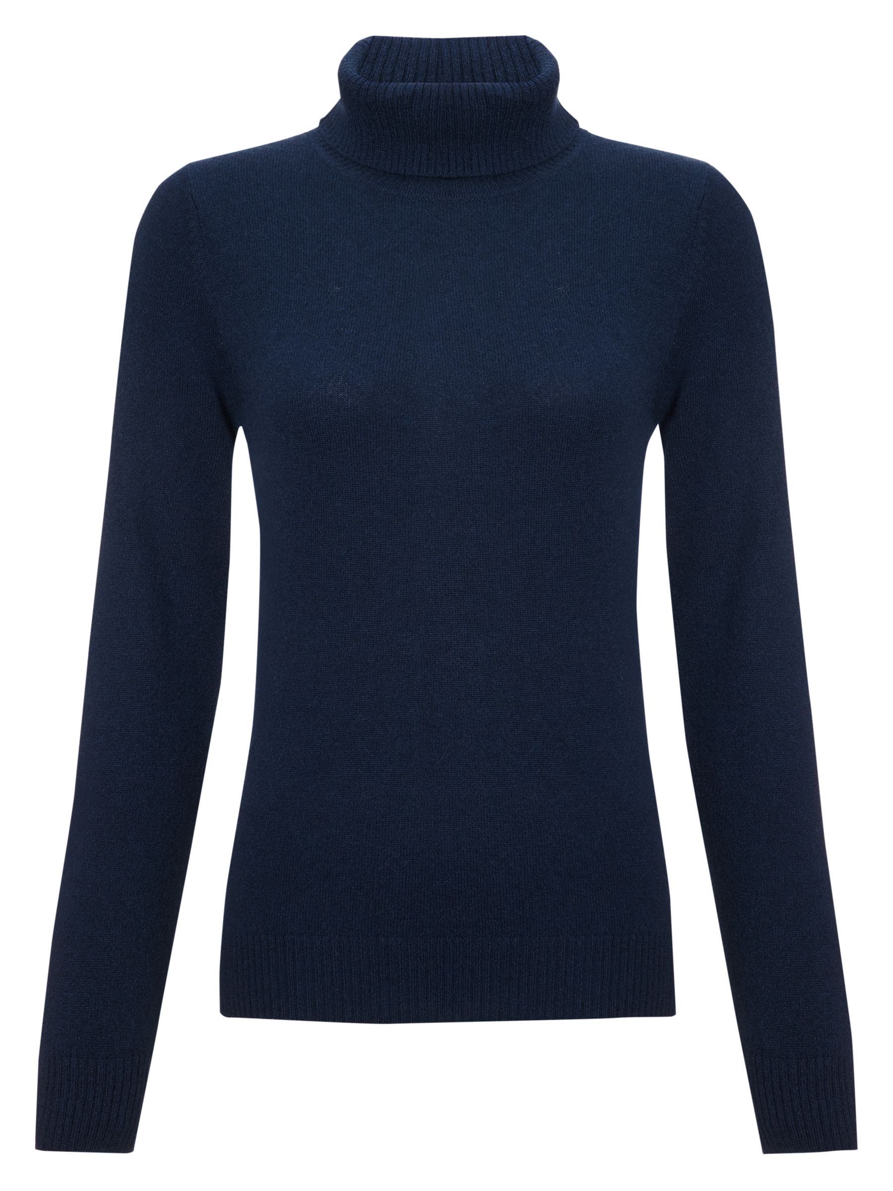 John Lewis Women Cashmere Roll Neck Jumper, Navy