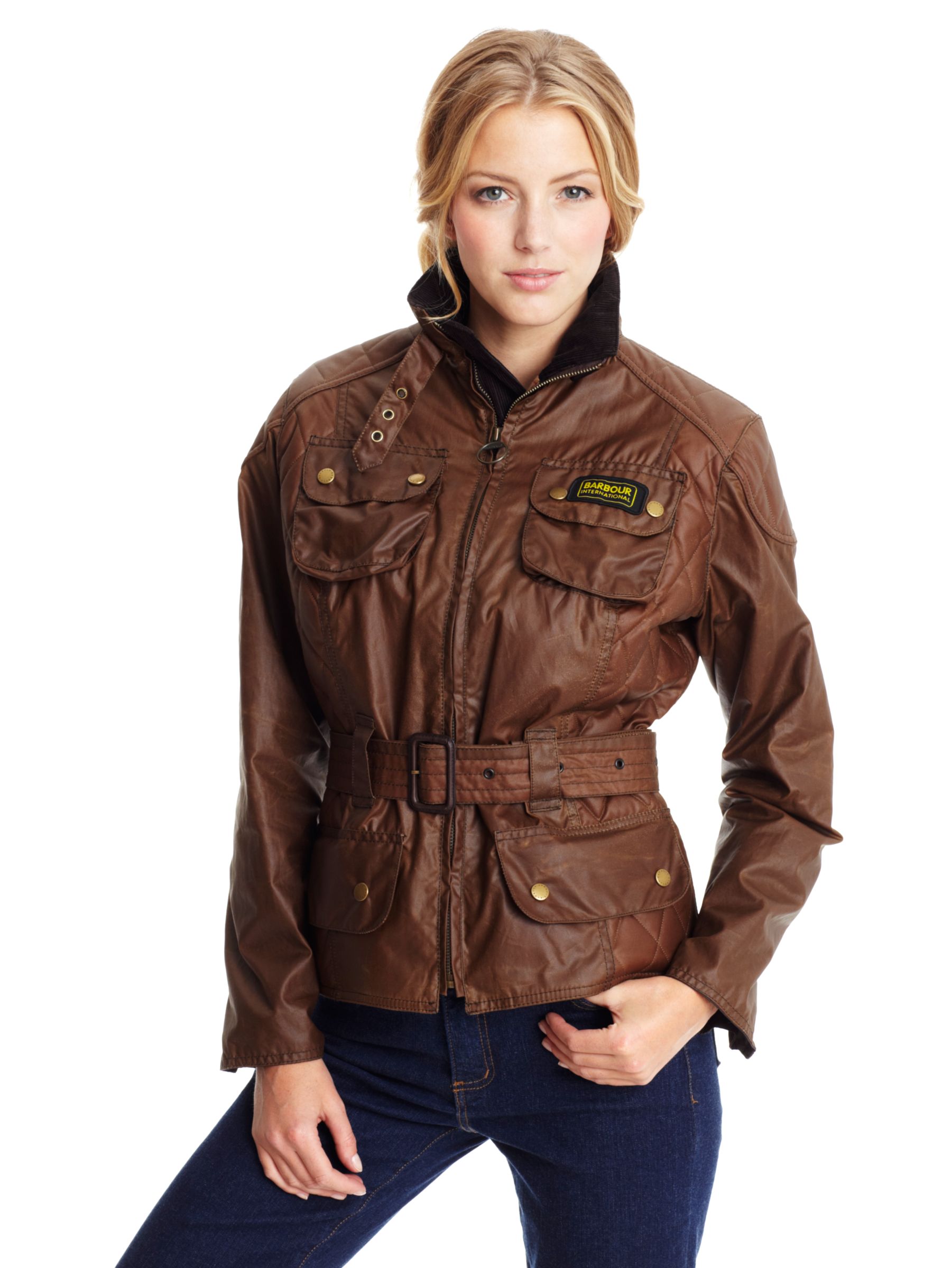 Barbour International Antique Biker Jacket, Brown at John Lewis