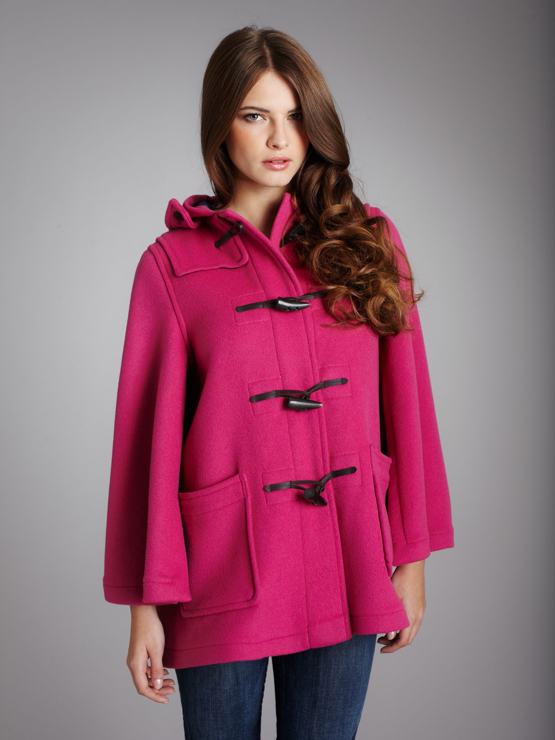 Gloverall Duffle Cape Coat, Pink at John Lewis