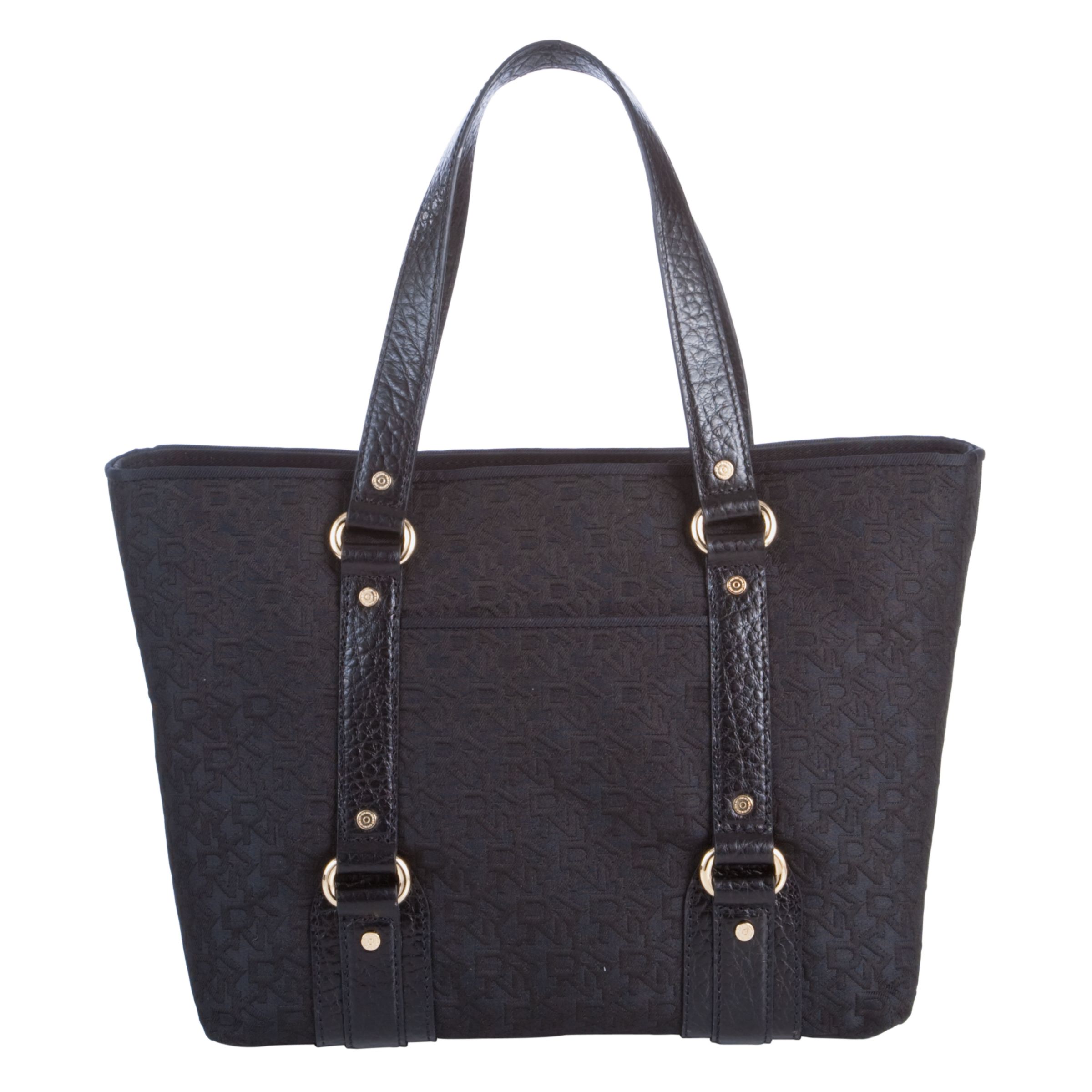DKNY Town & Country French Grain Small Tote Handbag, Black at John Lewis
