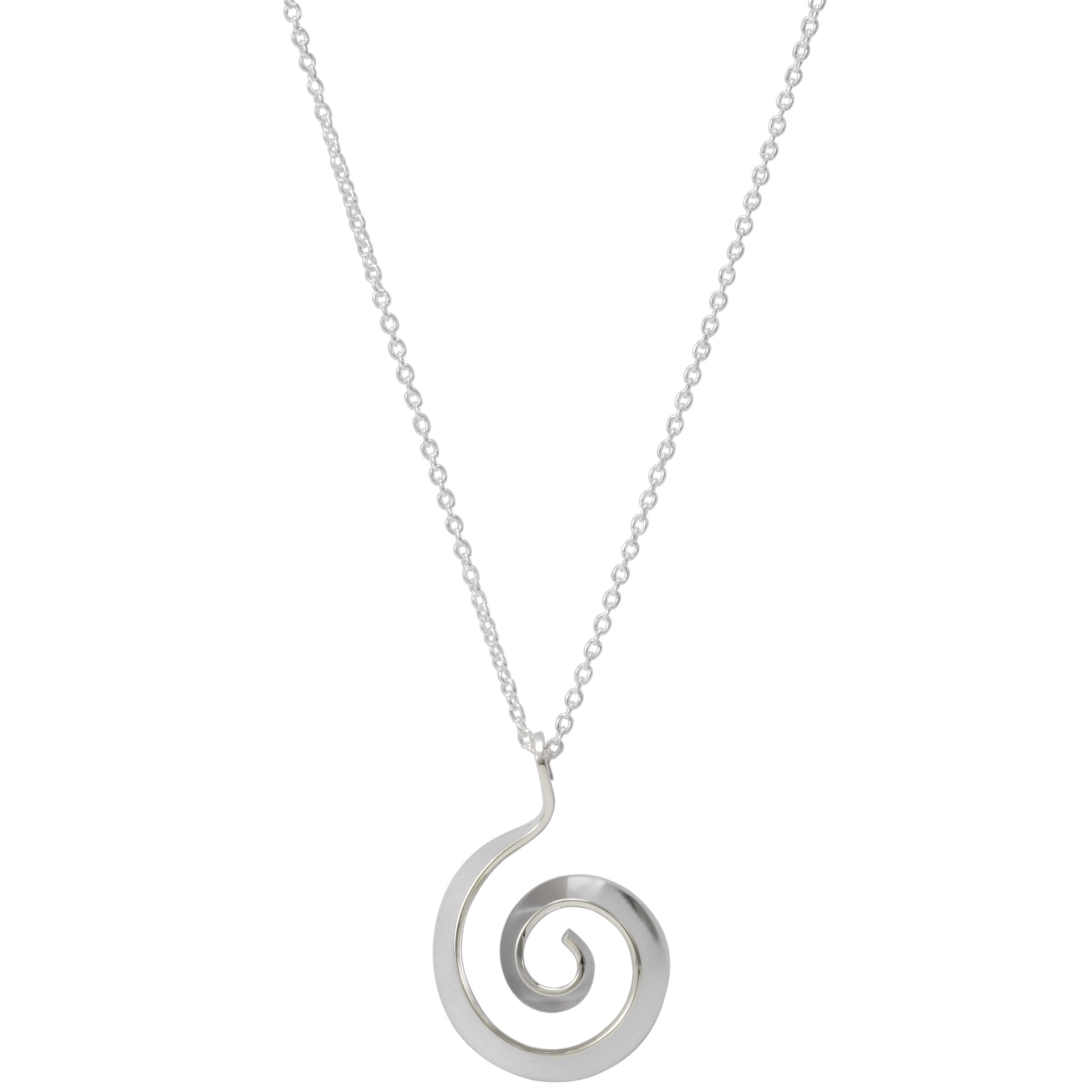 Andea Silver Swirl Pendant Necklace