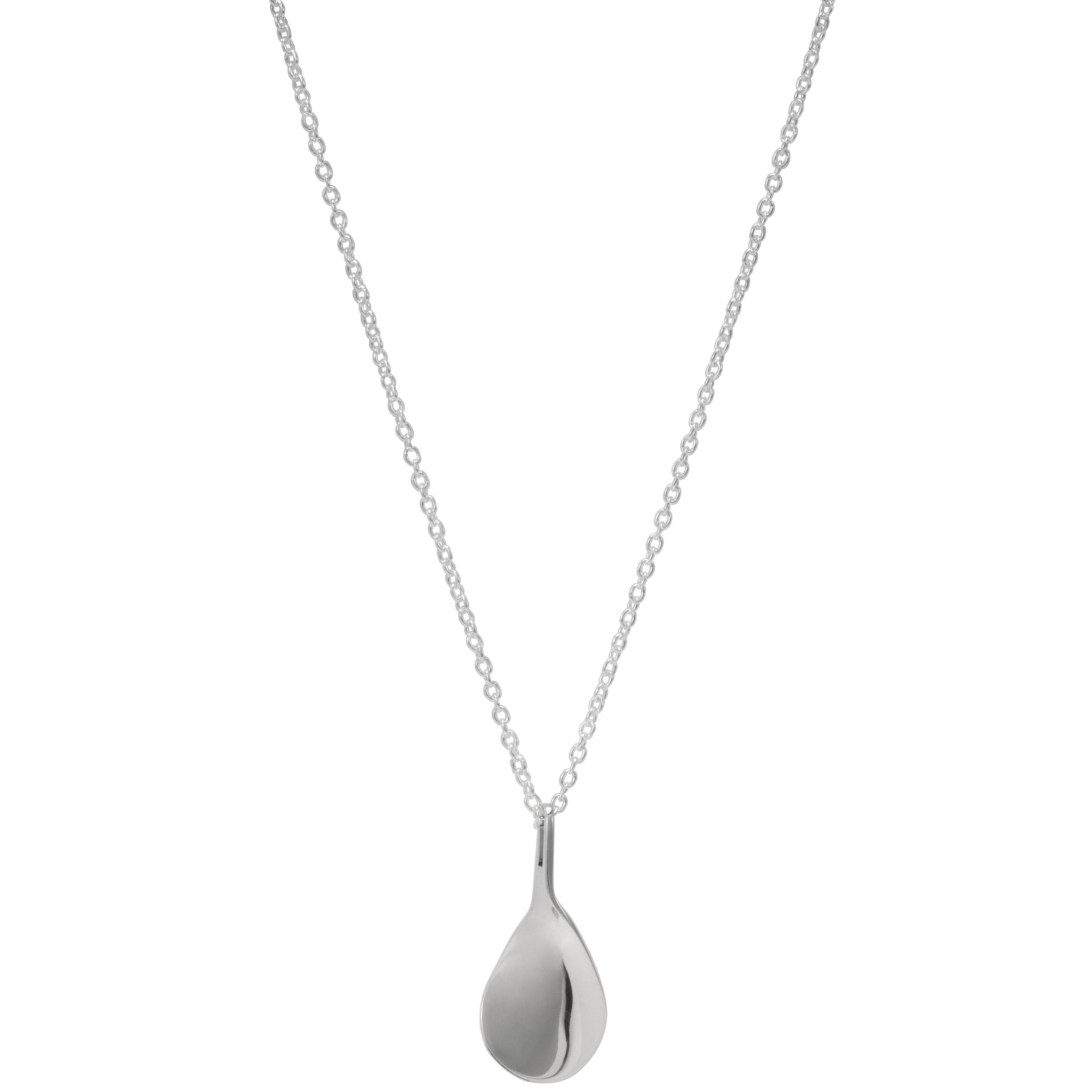 Andea Silver Twist Petal Pendant Necklace