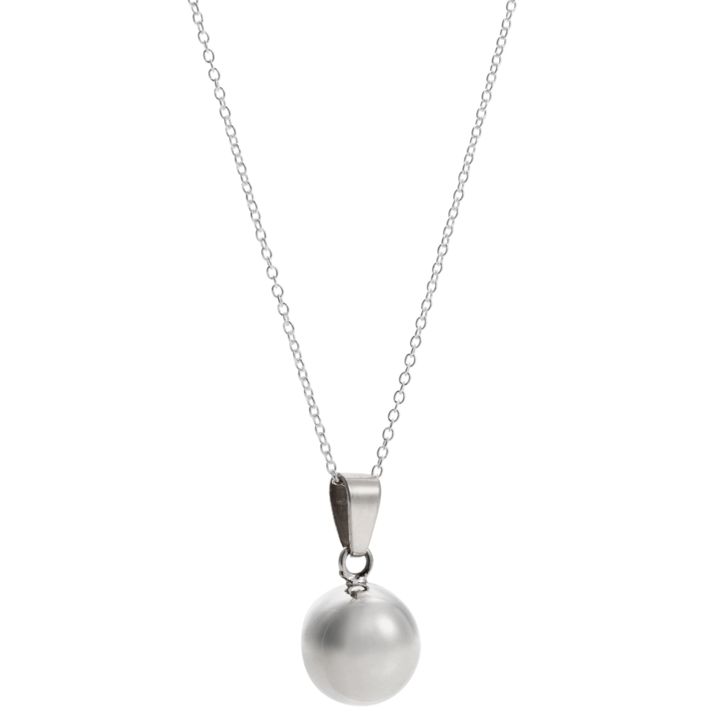 Andea Large Ball Silver Pendant Necklace