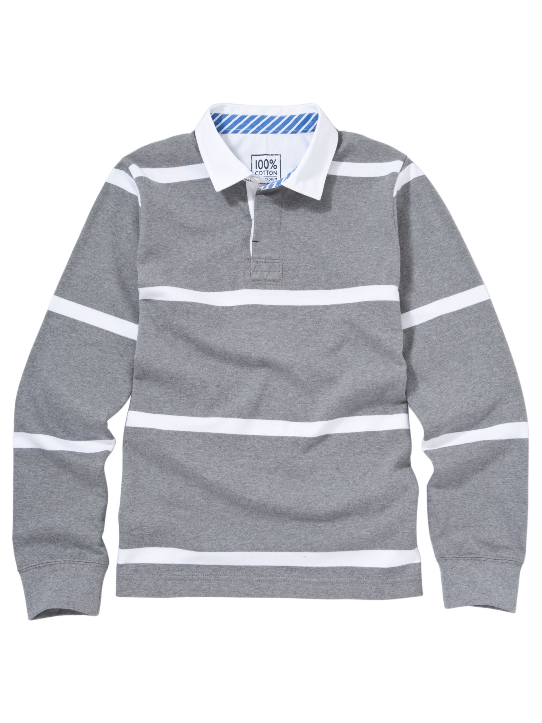 Single Stripe Rugby Shirt, Grey