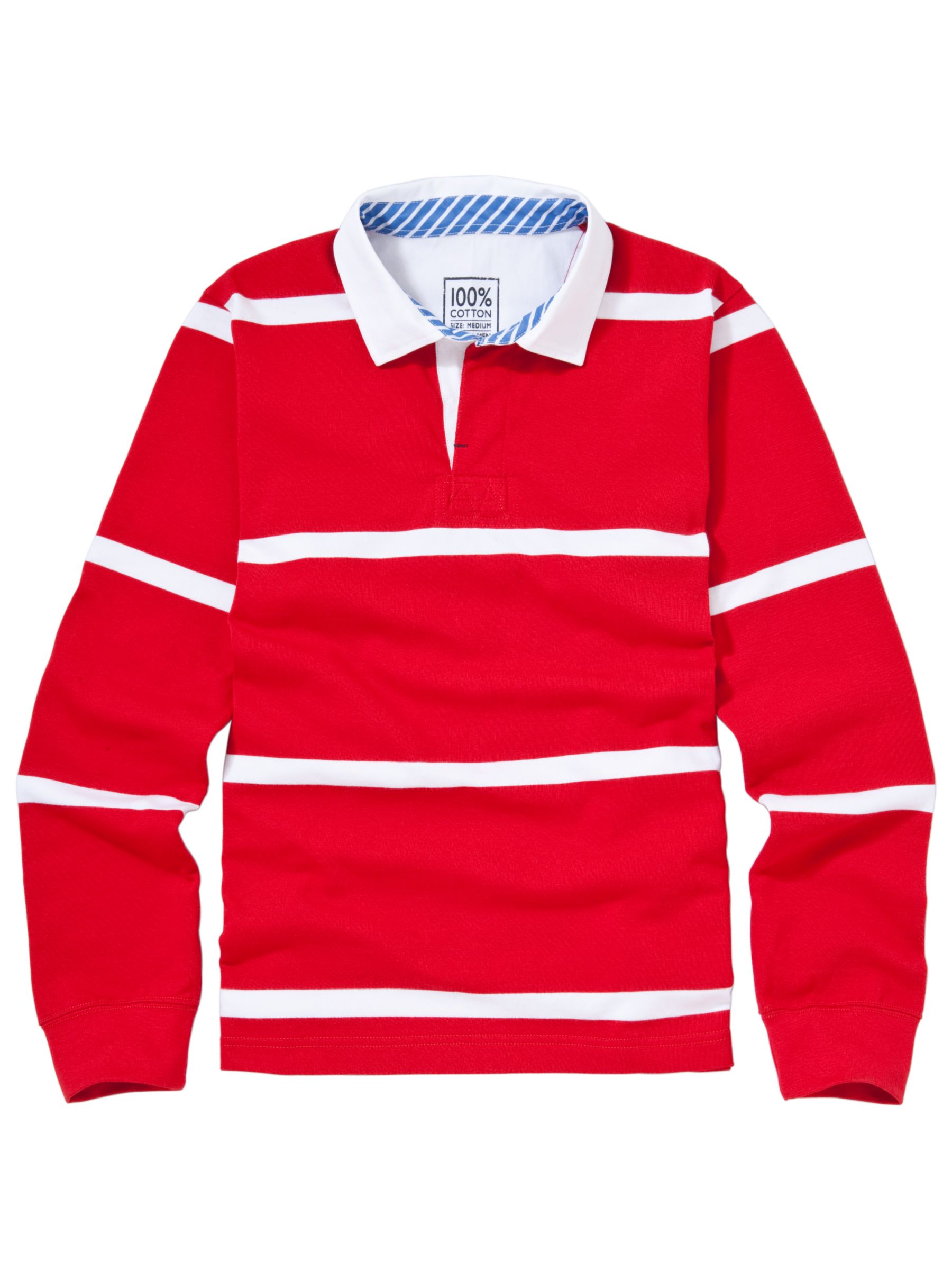 John Lewis Men Single Stripe Rugby Shirt, Red