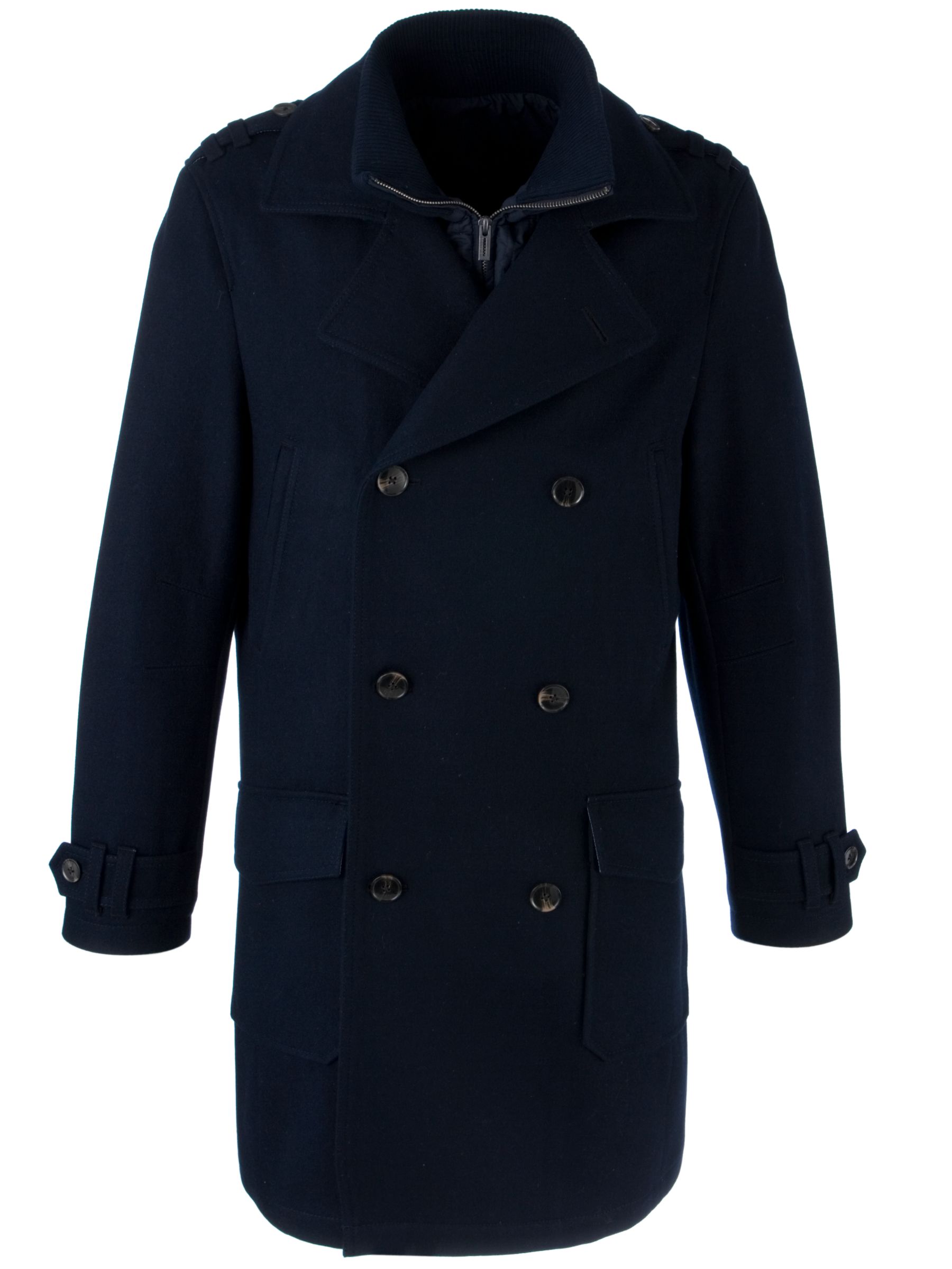 COLLECTION, John Lewis Men Long 2 in 1 Coat, Navy at John Lewis