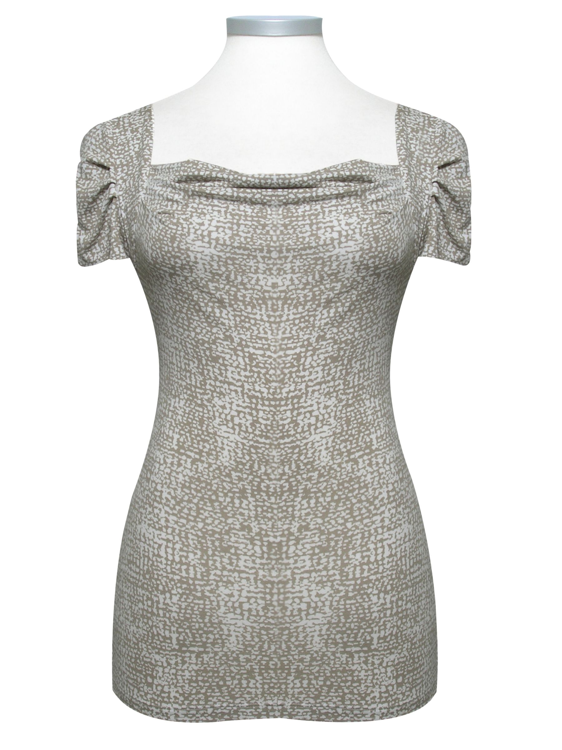 Kaliko Snake Texture Short Sleeve Top, Neutrals, 10