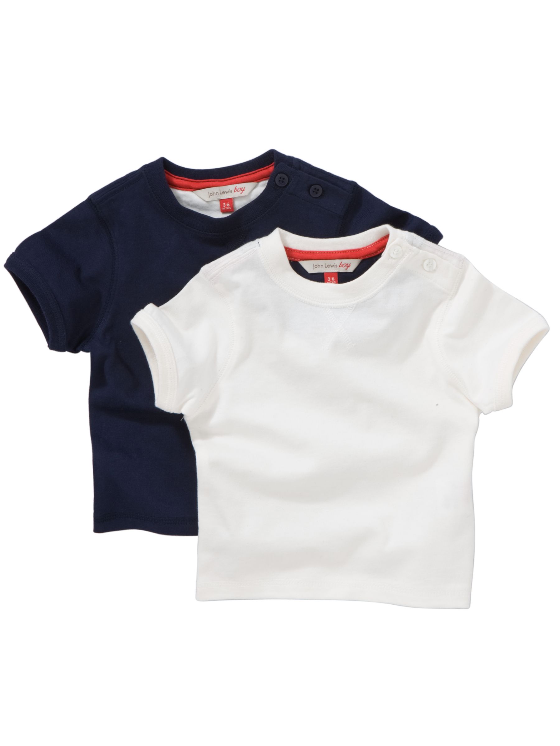 John Lewis Boy Short Sleeve T-Shirt, Pack of 2,