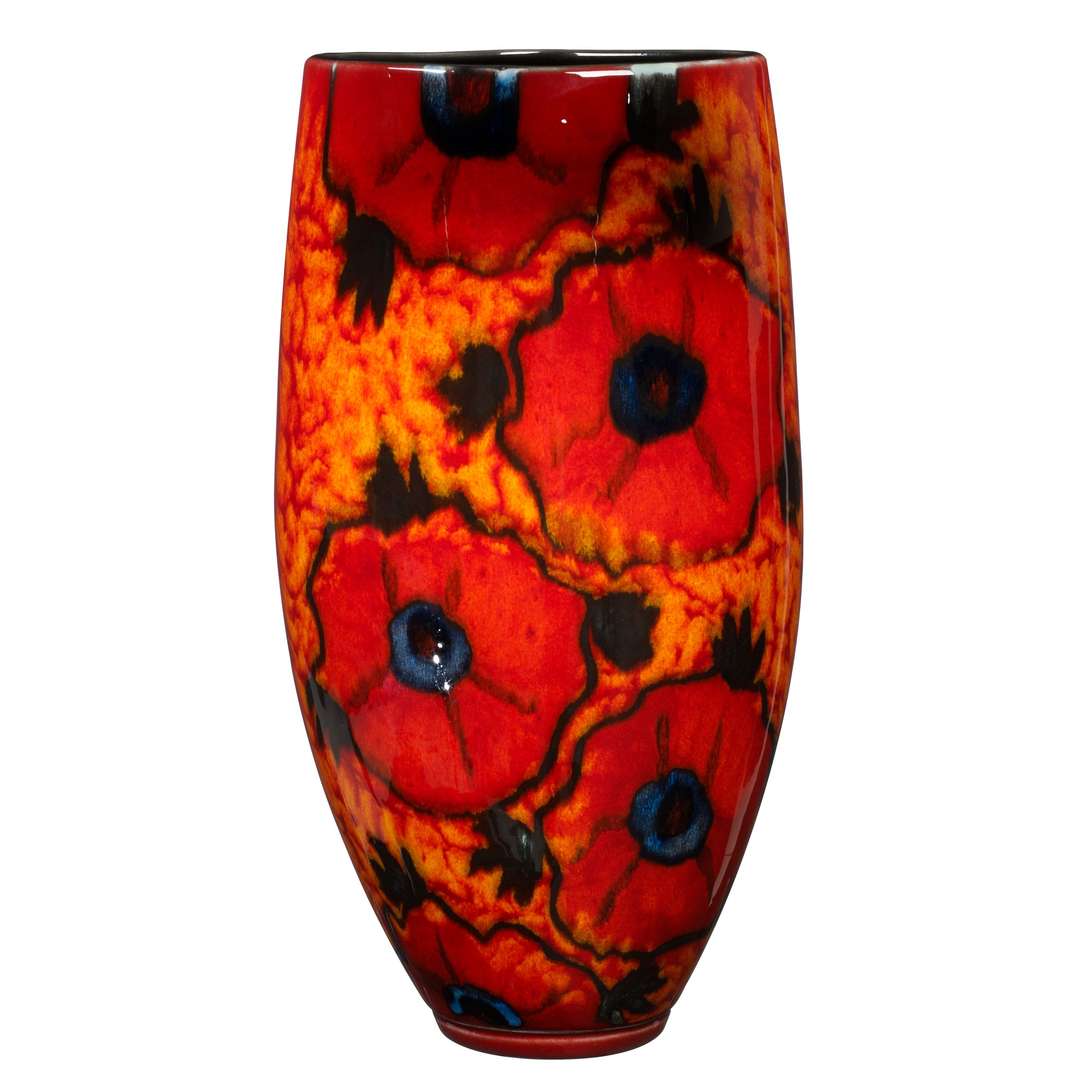 Anita Harris Harvest Poppy Triangular Vase 25cm