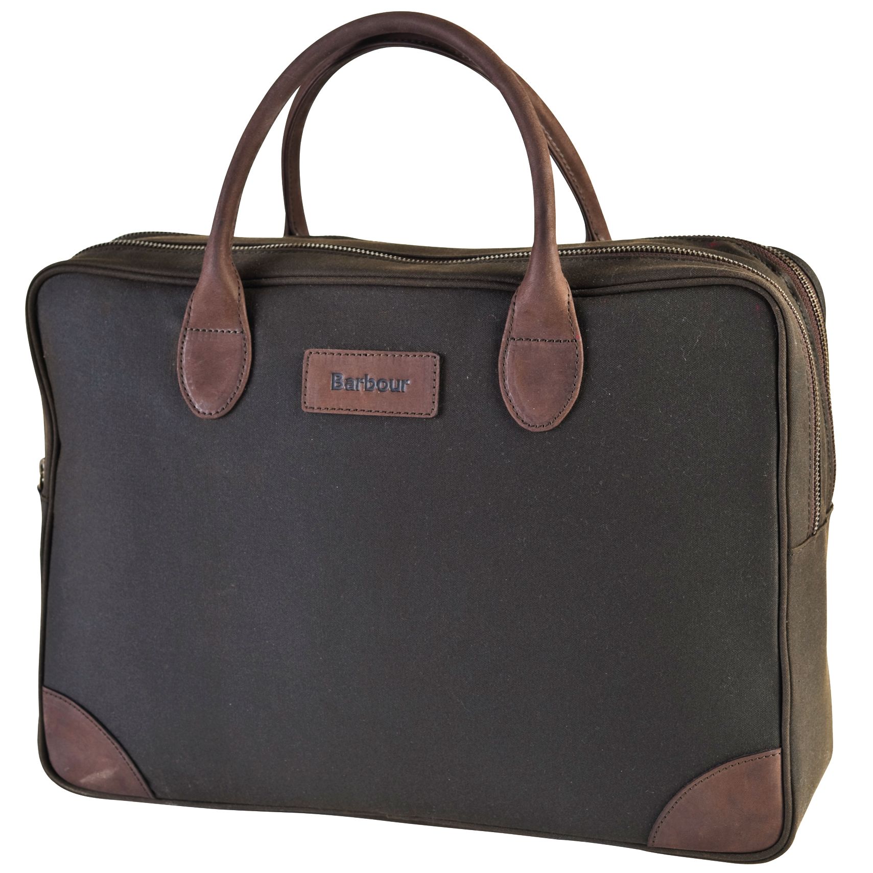 Barbour Wax Cotton Laptop Bag, Brown at John Lewis