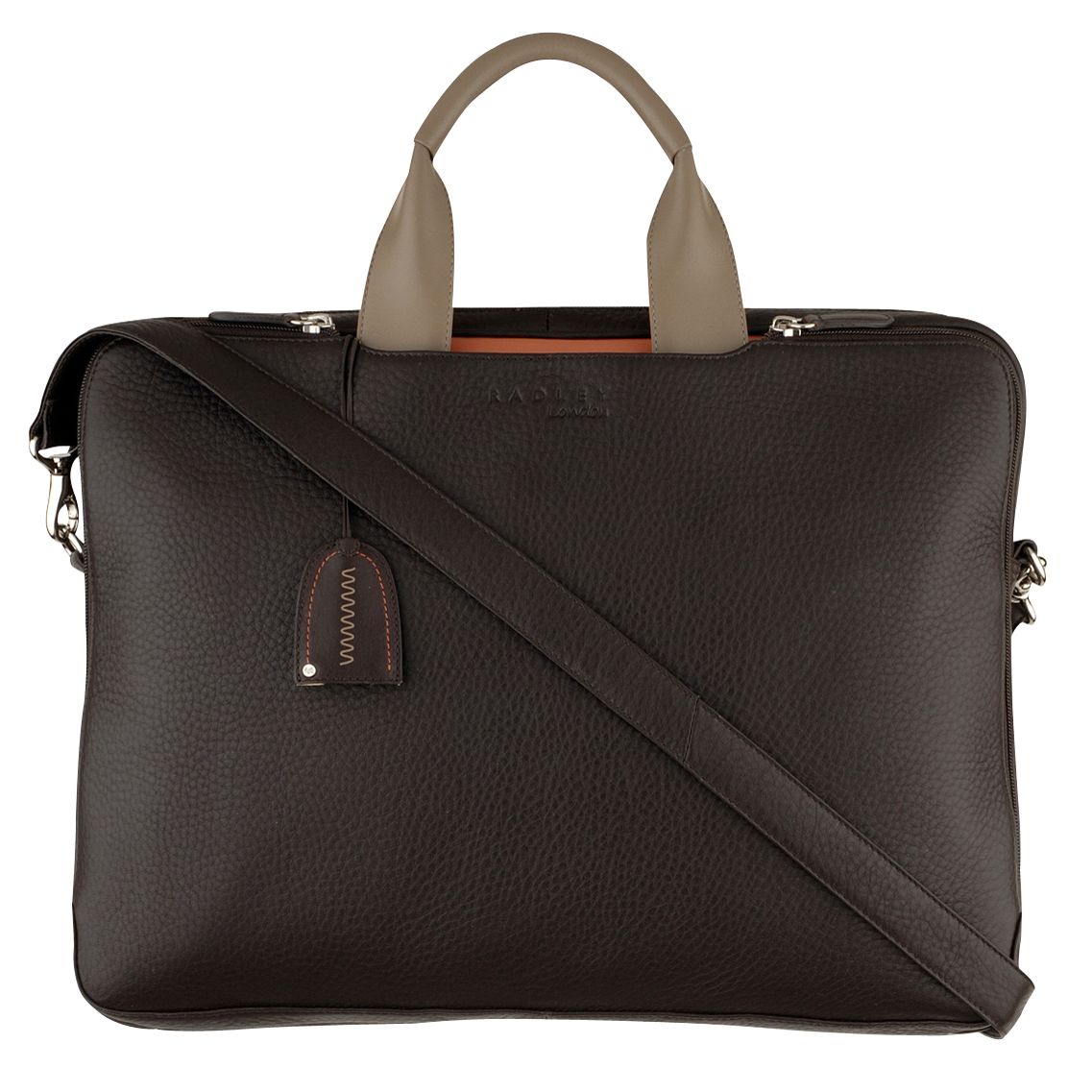 Radley Leather Laptop Workbag, Brown at John Lewis