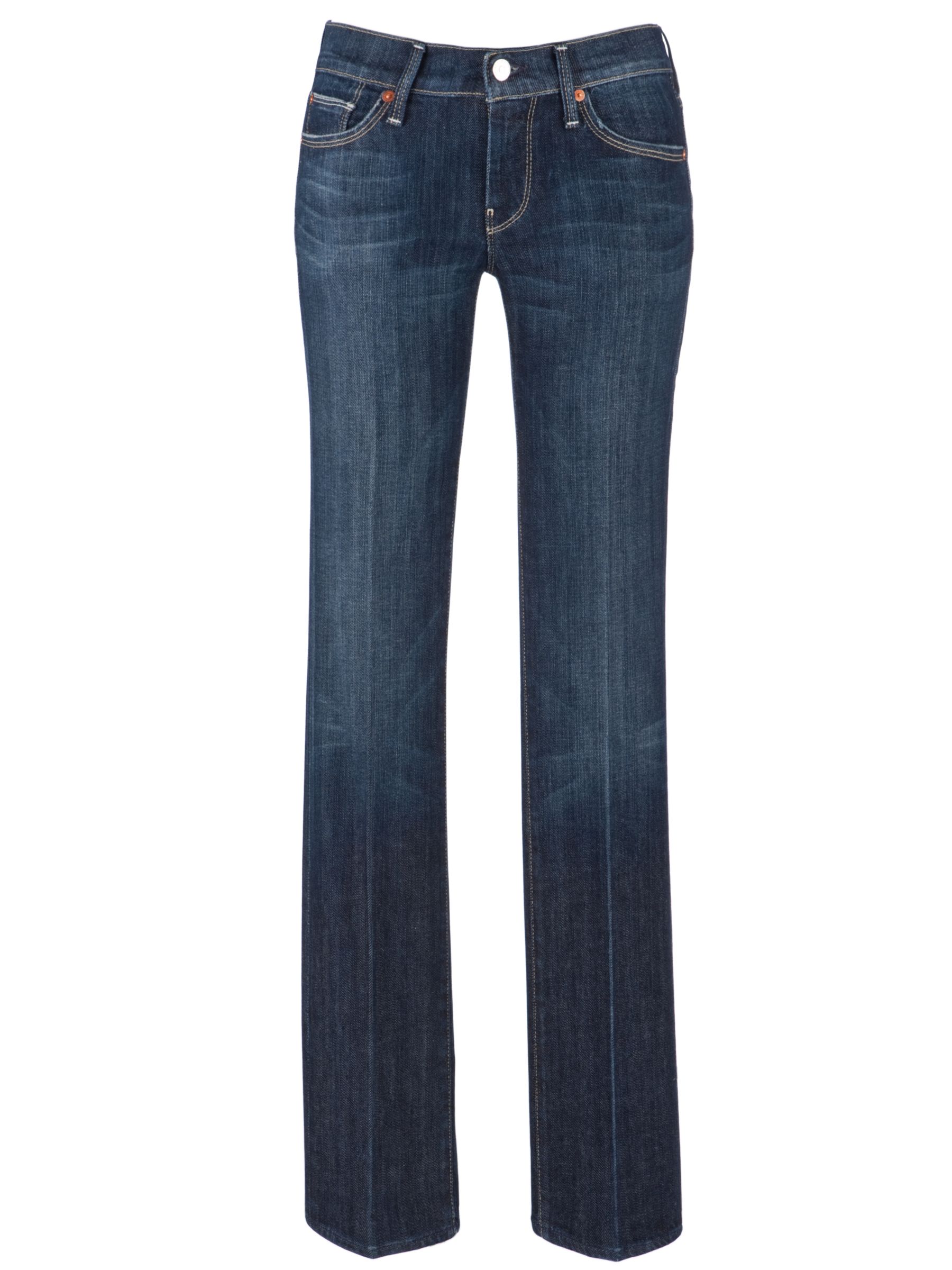 7 For All Mankind Mid Rise Stretch Straight Leg Jeans, New York Dark at John Lewis