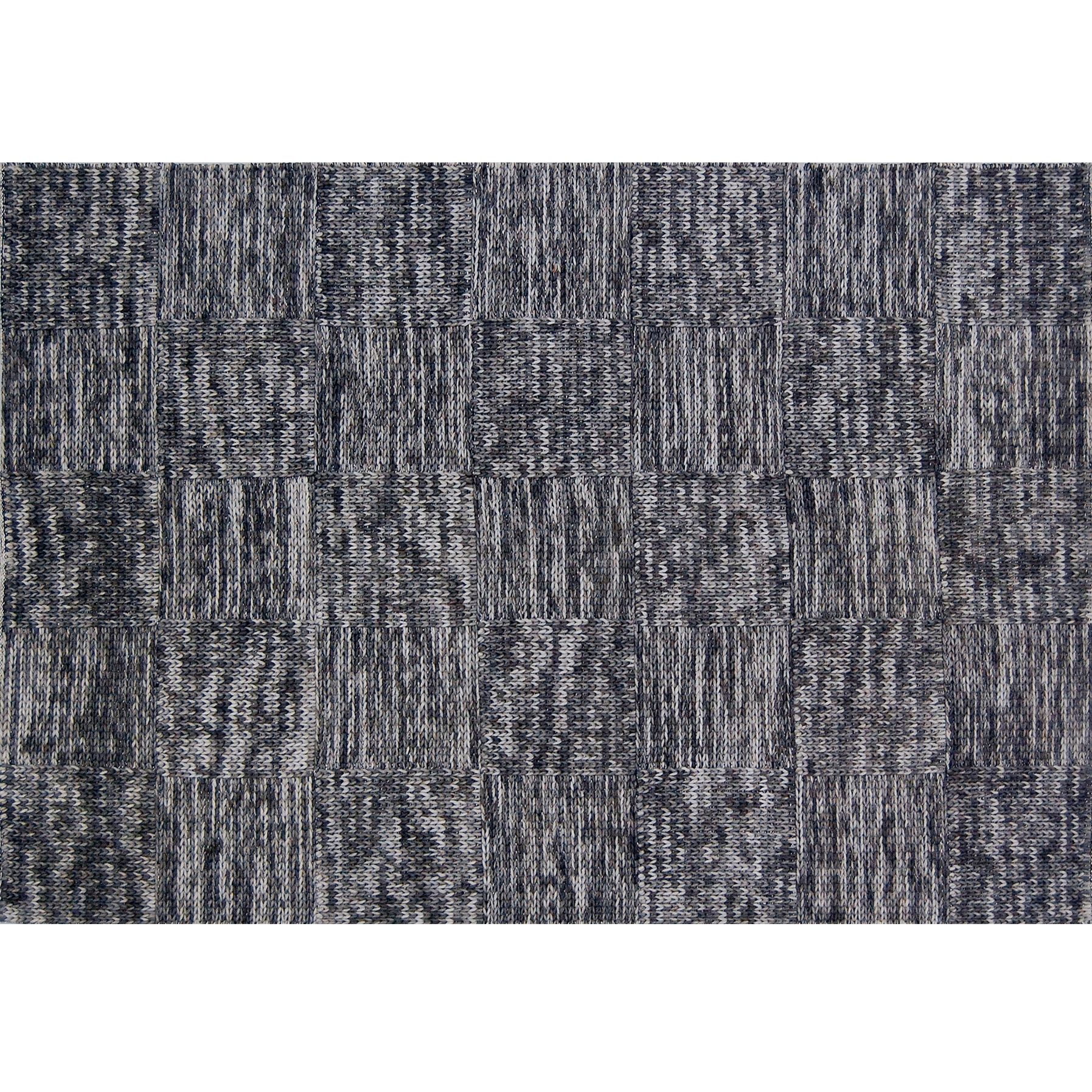 Braid Check Flatwoven Rug, Steel, L240 x W120cm at John Lewis
