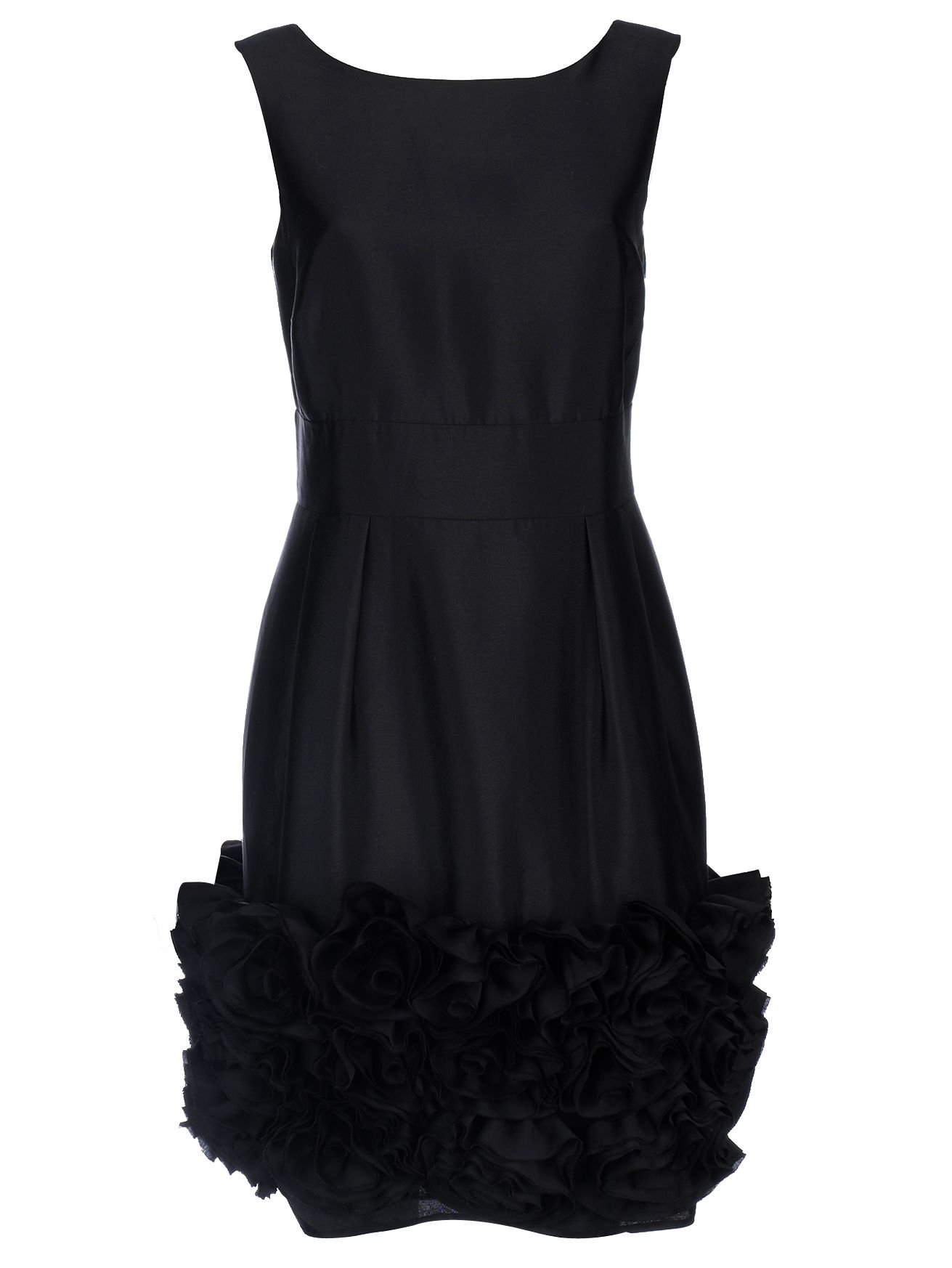 FWM Hand Stitched Rose Hem Dress, Black at John Lewis