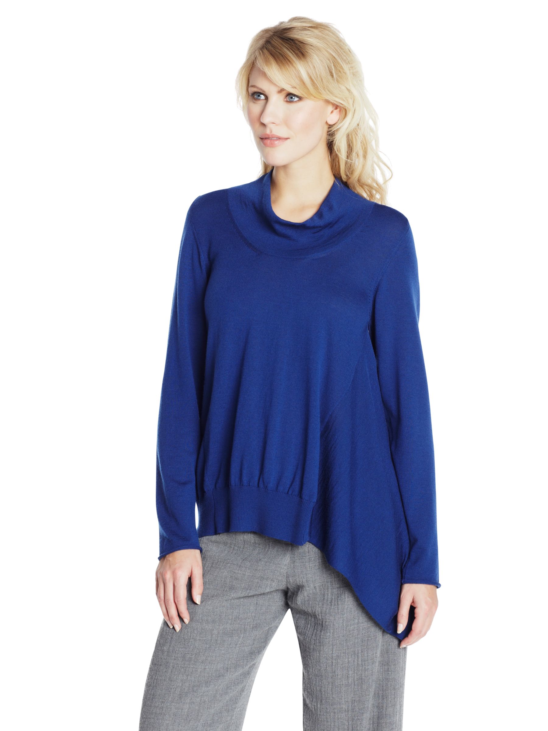 Crea Concept Asymetric Wool Tunic, Blue, 12 at John Lewis