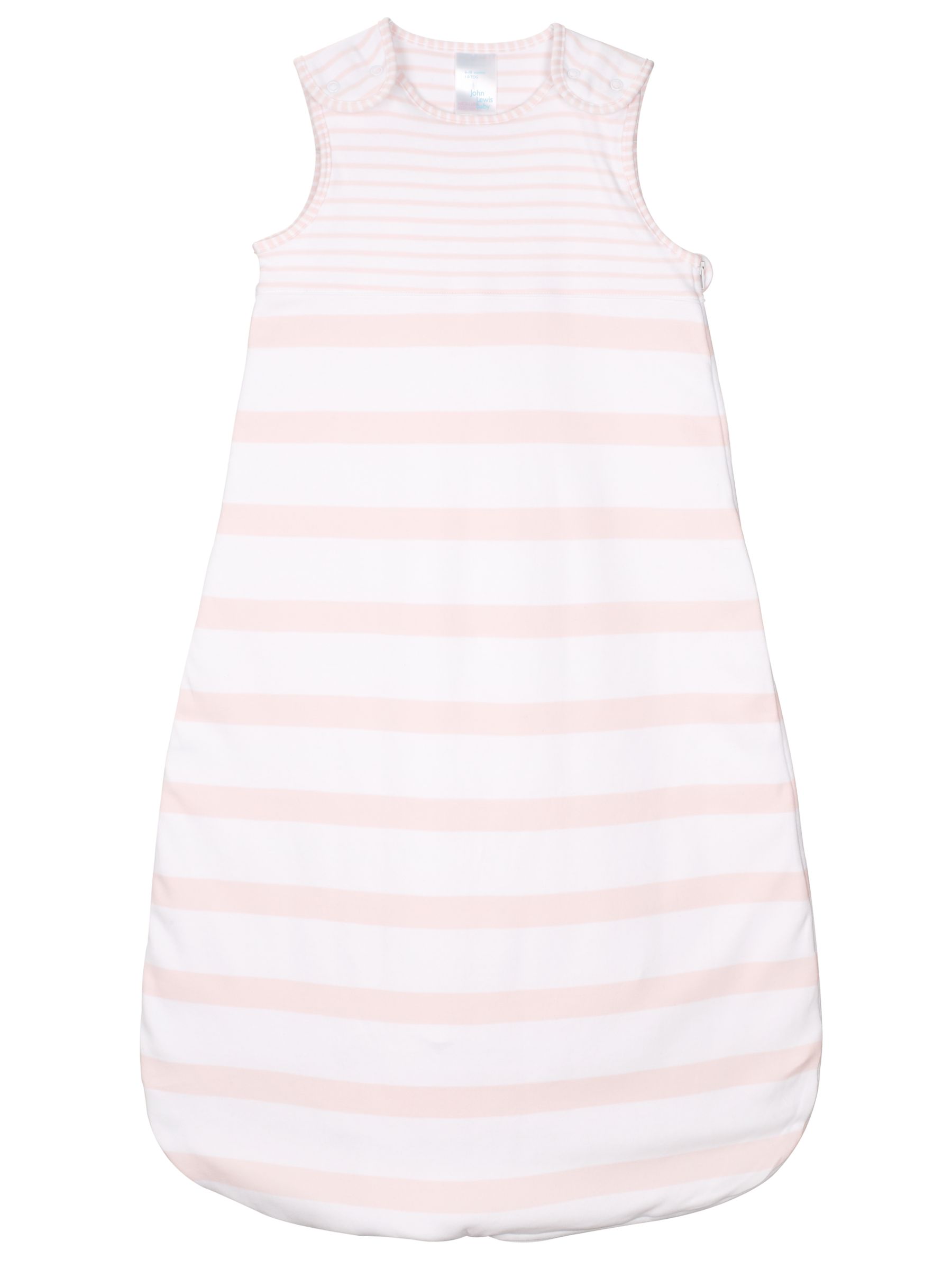 John Lewis Baby Stripe Sleeping Bag, 1 Tog, Pink