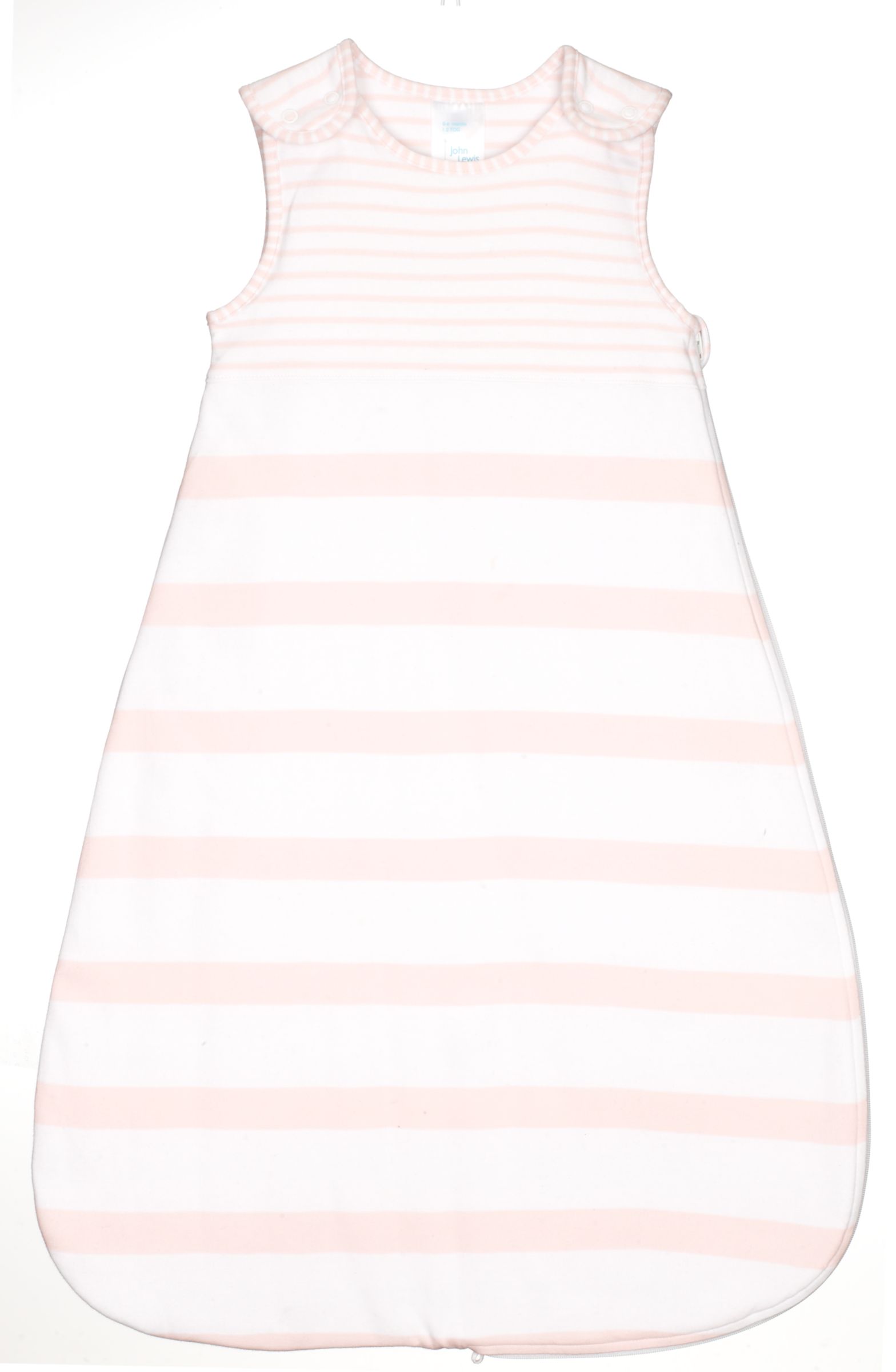 John Lewis Baby Stripe Sleeping Bag, 2.5 Tog, Pink