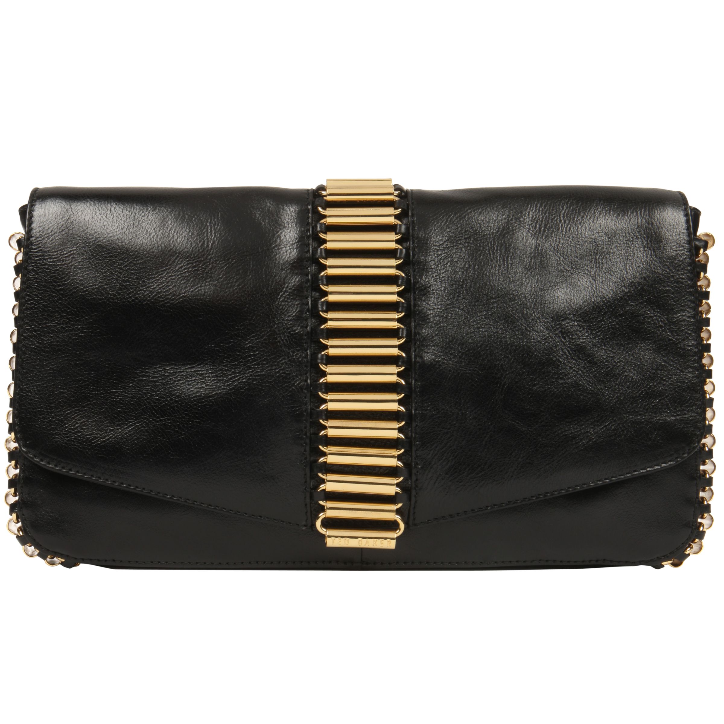 Ted Baker Kilp Tube Chain Clutch Handbag, Black at John Lewis