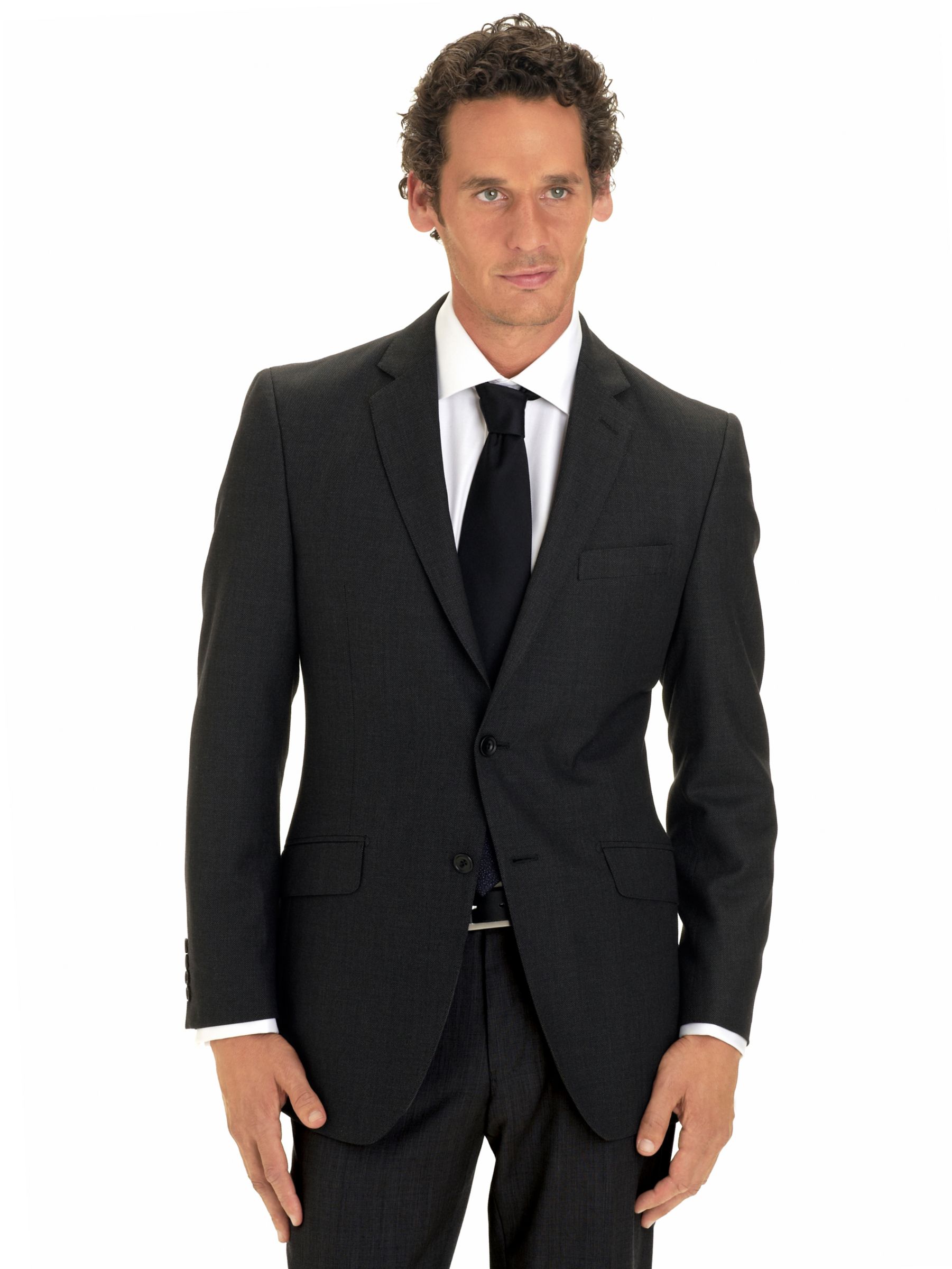 Mayfair Richard James Birdseye Single Breast Suit Jacket, Charcoal at JohnLewis