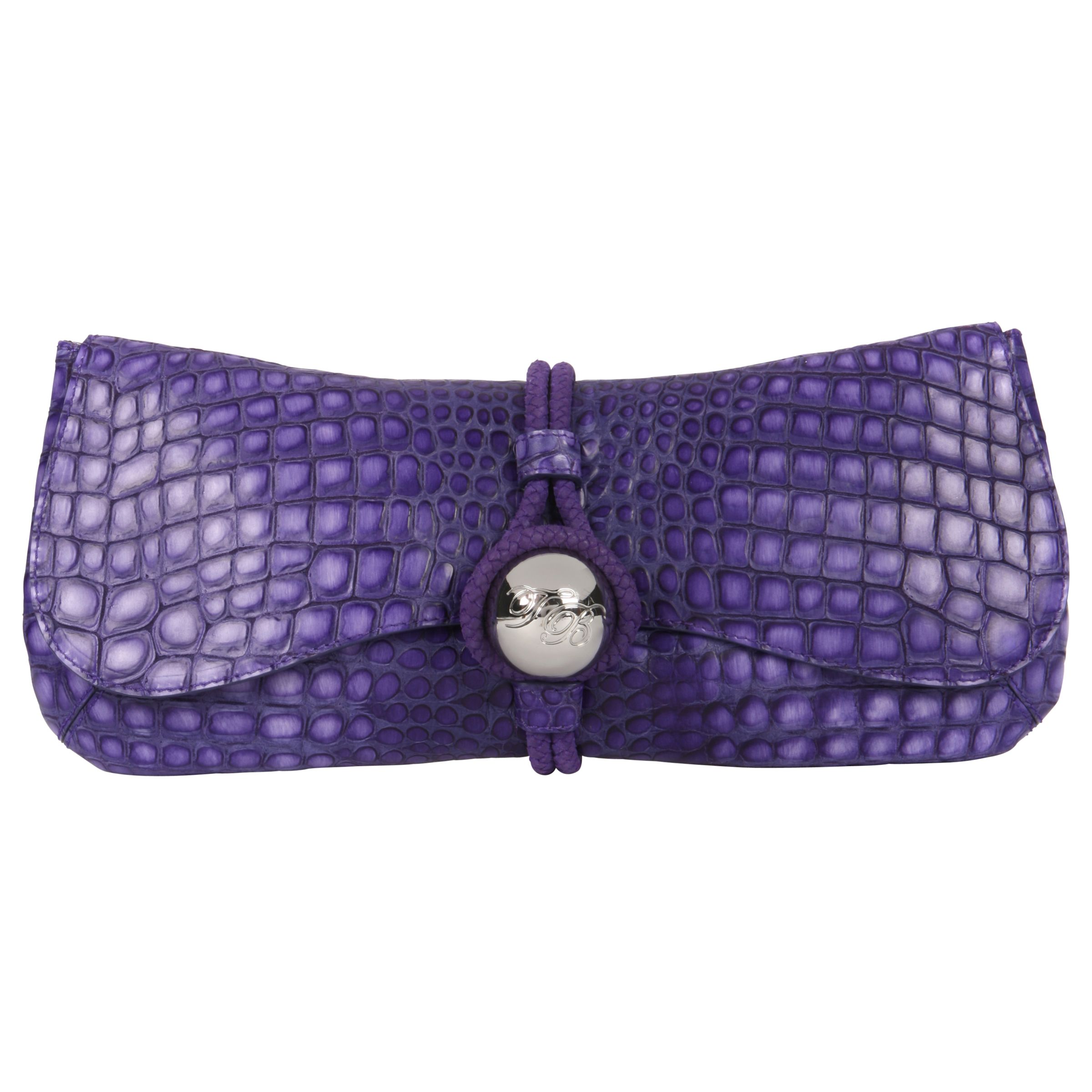 Ted Baker Maddie Textured Fold Over Clutch Bag, Purple at John Lewis