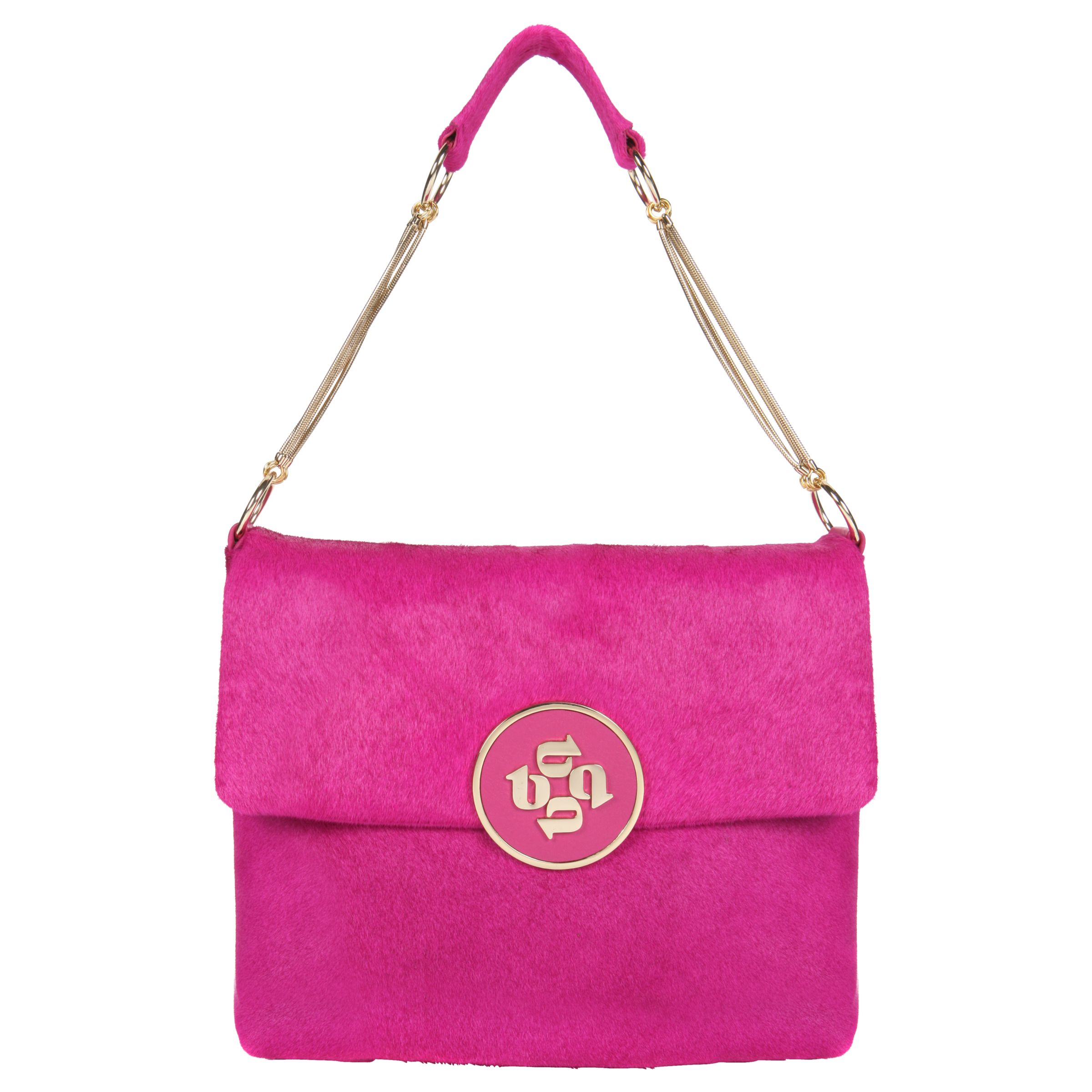 Ted Baker Garland Textured Plaque Shoulder Handbag, Fuchsia at John Lewis