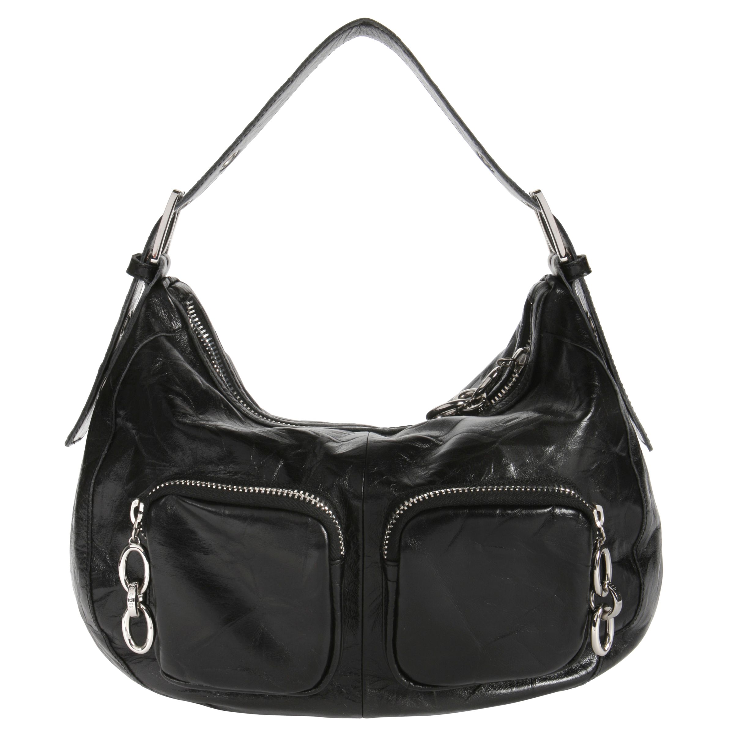 Ted Baker Fitch Chunky Chain Hobo Handbag, Black at John Lewis