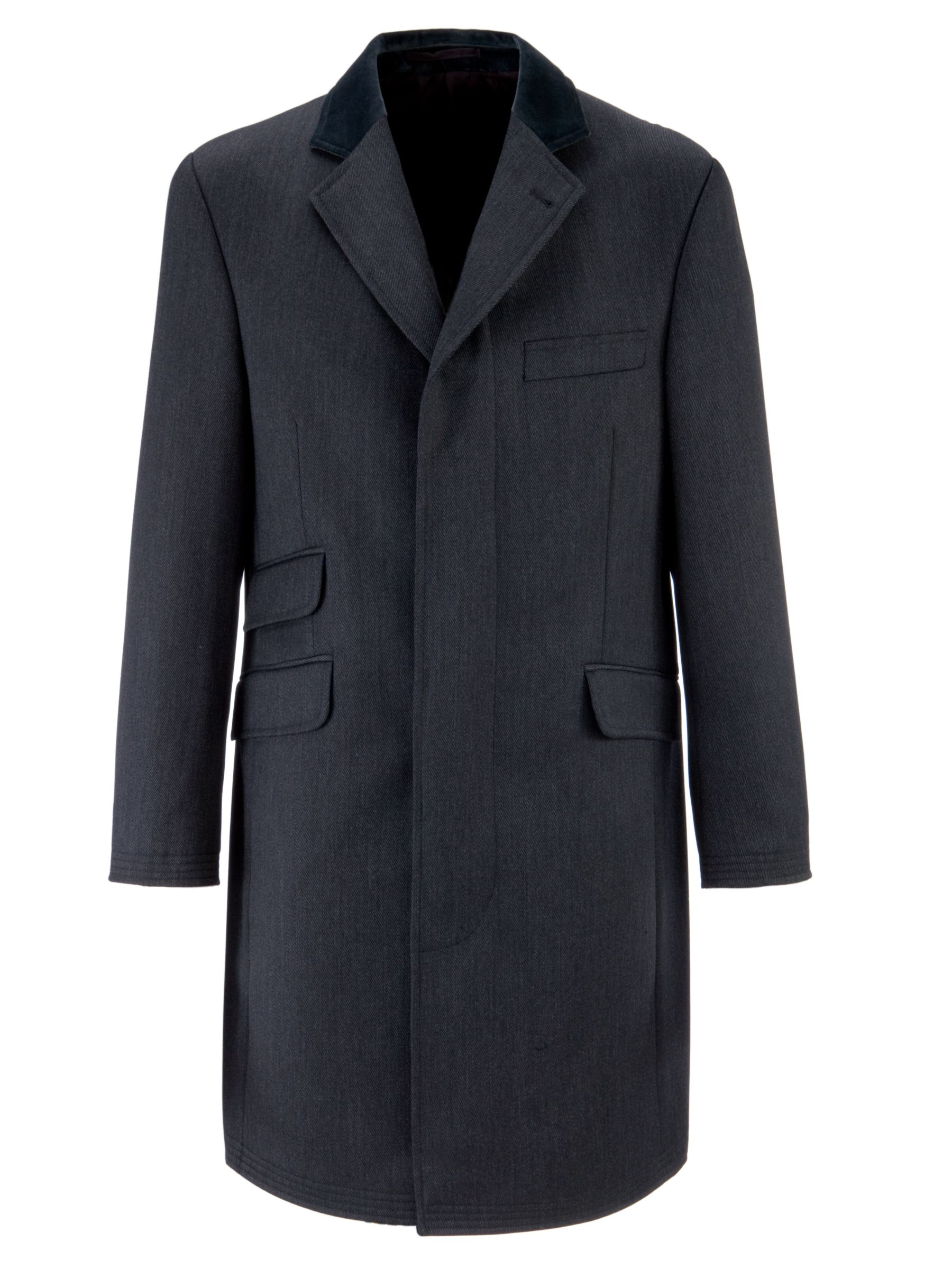 Mayfair Richard James Velvet Collar Coat, Charcoal at JohnLewis