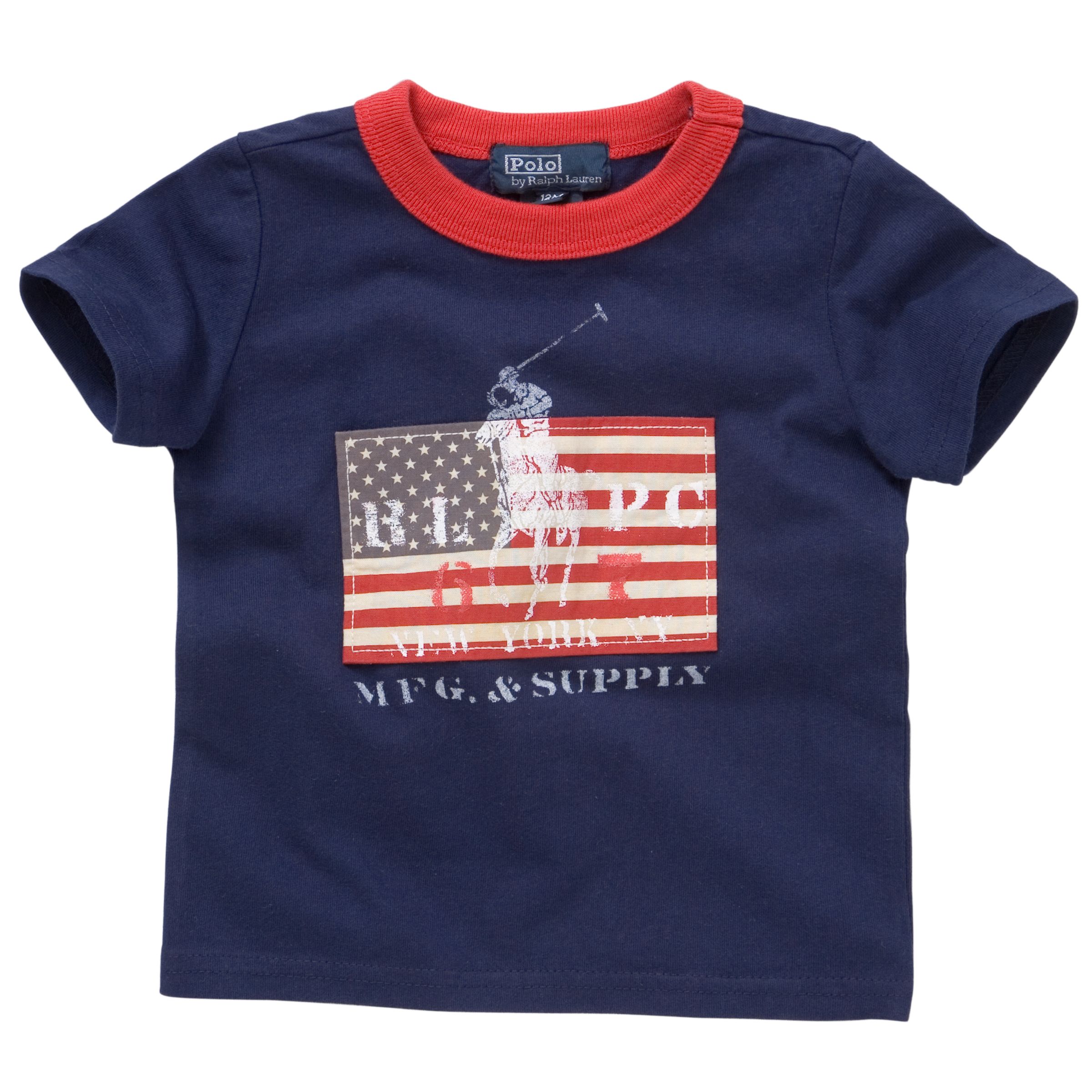 Polo Ralph Lauren USA Ringer T-Shirt, Navy Blue
