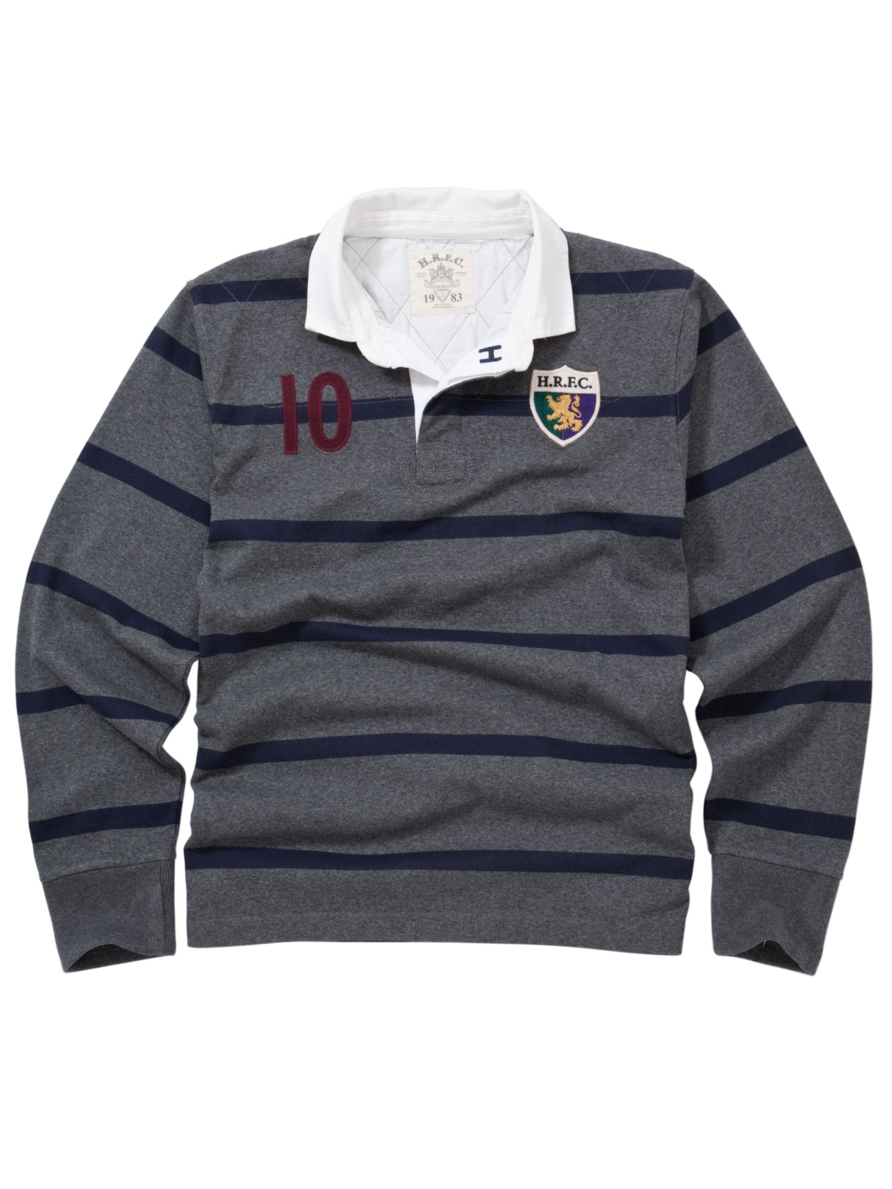 Inch Stripe Rugby Shirt, Grey