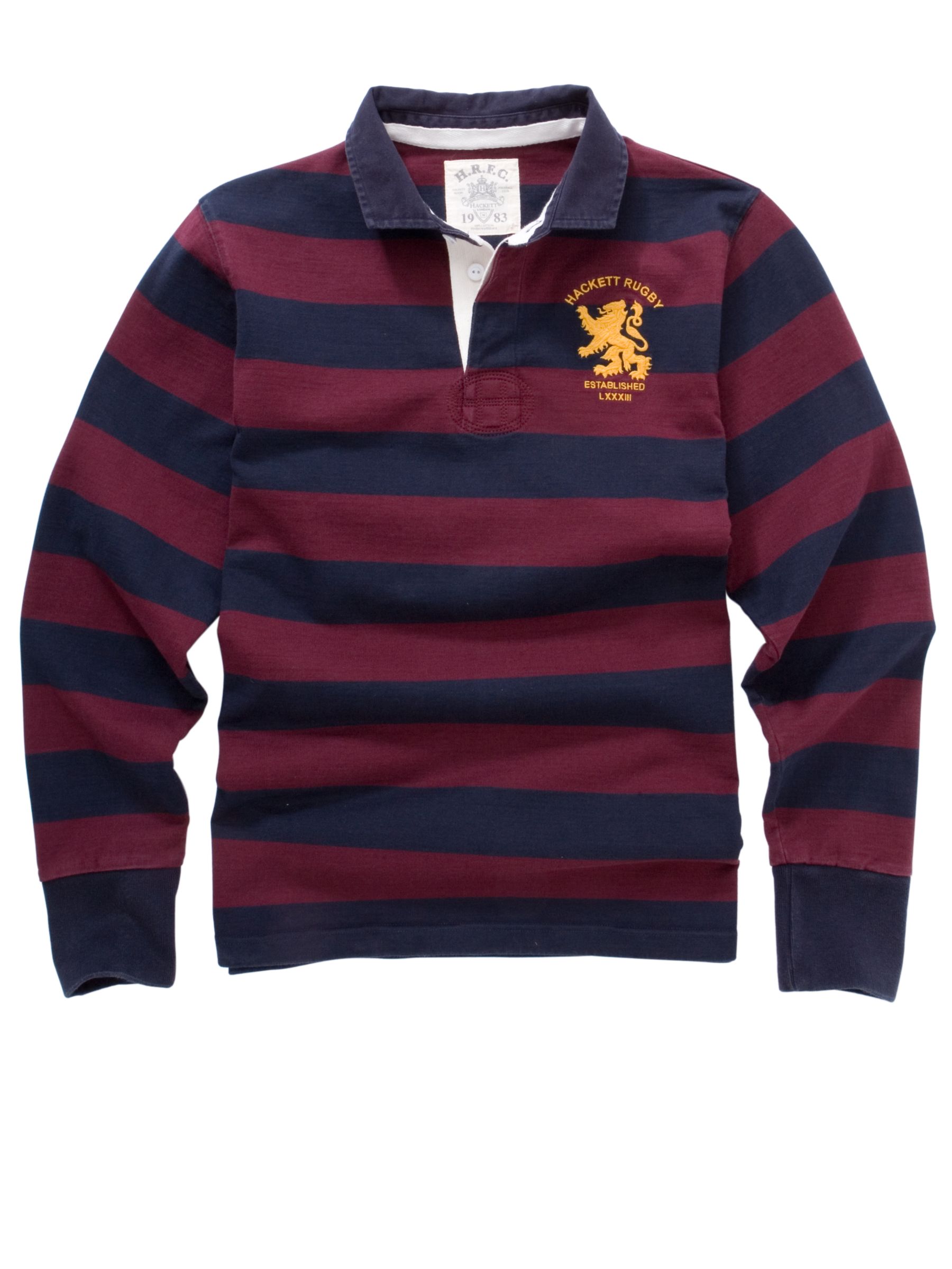 Hacket London Patch Rugby Shirt, Wine