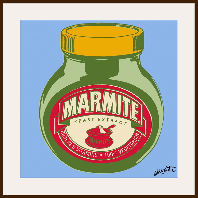 Marmite On Blue, Dark Frame, 90 x 90cm at John Lewis