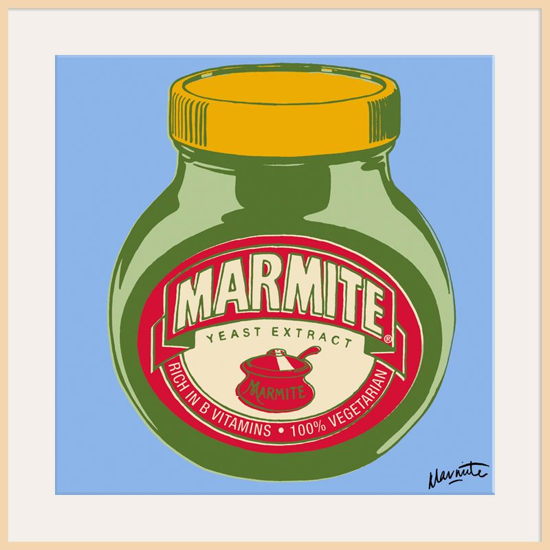 Marmite On Blue, Light Frame, 90 x 90cm at John Lewis