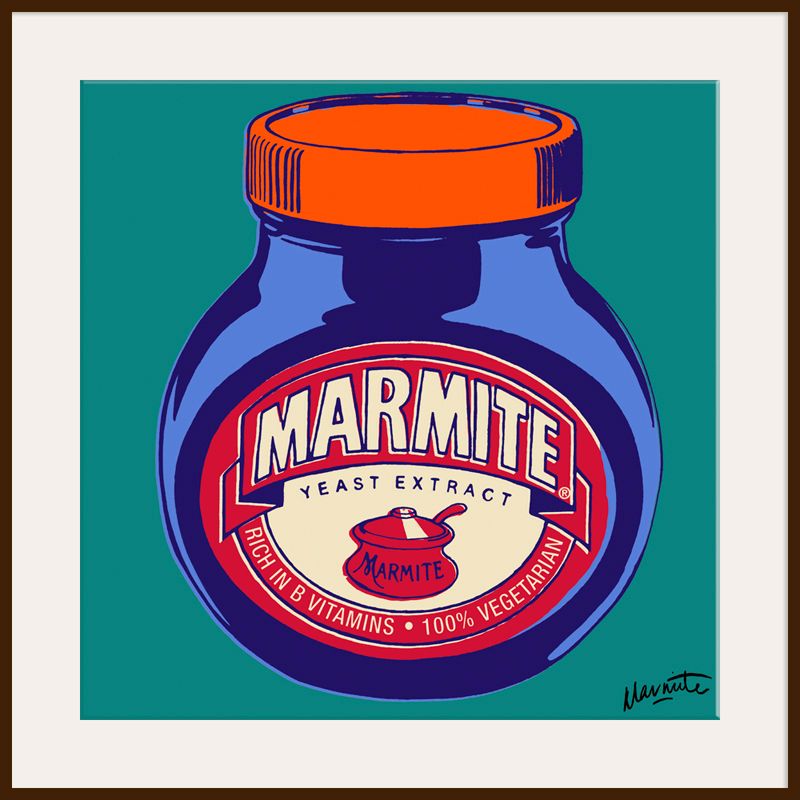 Marmite On Aqua, Dark Frame, 90 x 90cm at John Lewis