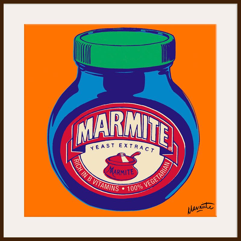 Marmite On Orange, Dark Frame, 90 x 90cm at John Lewis