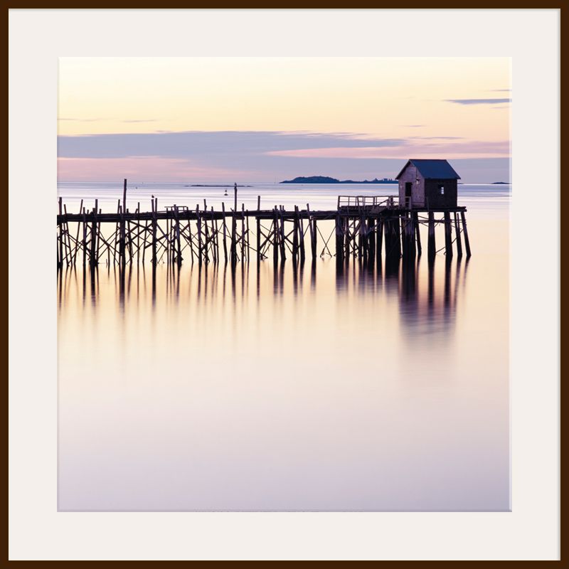 Old Wharf Dawn, Dark Frame, 110 x 110cm at John Lewis