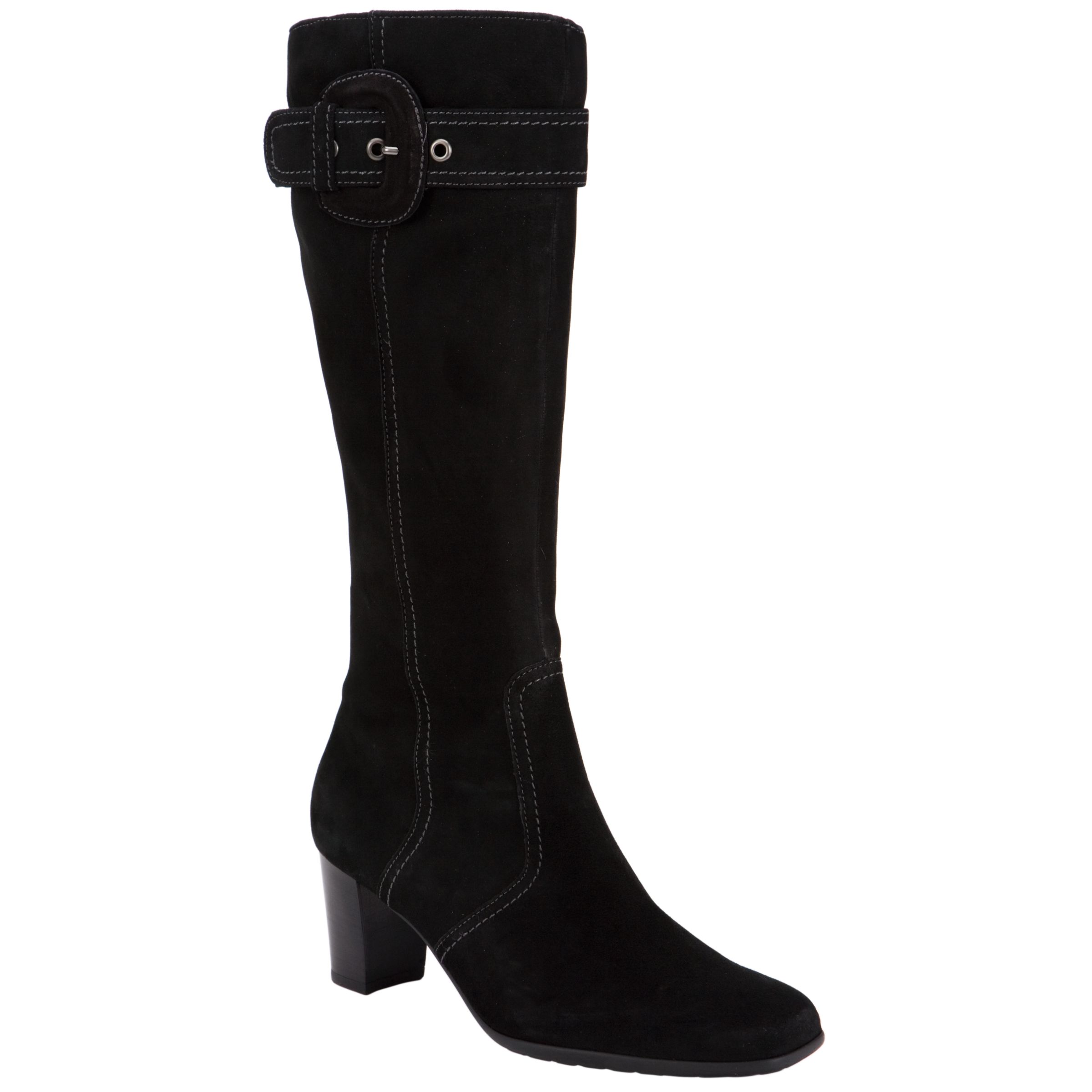 Gabor Amberly Suede Knee Boots, Black at John Lewis