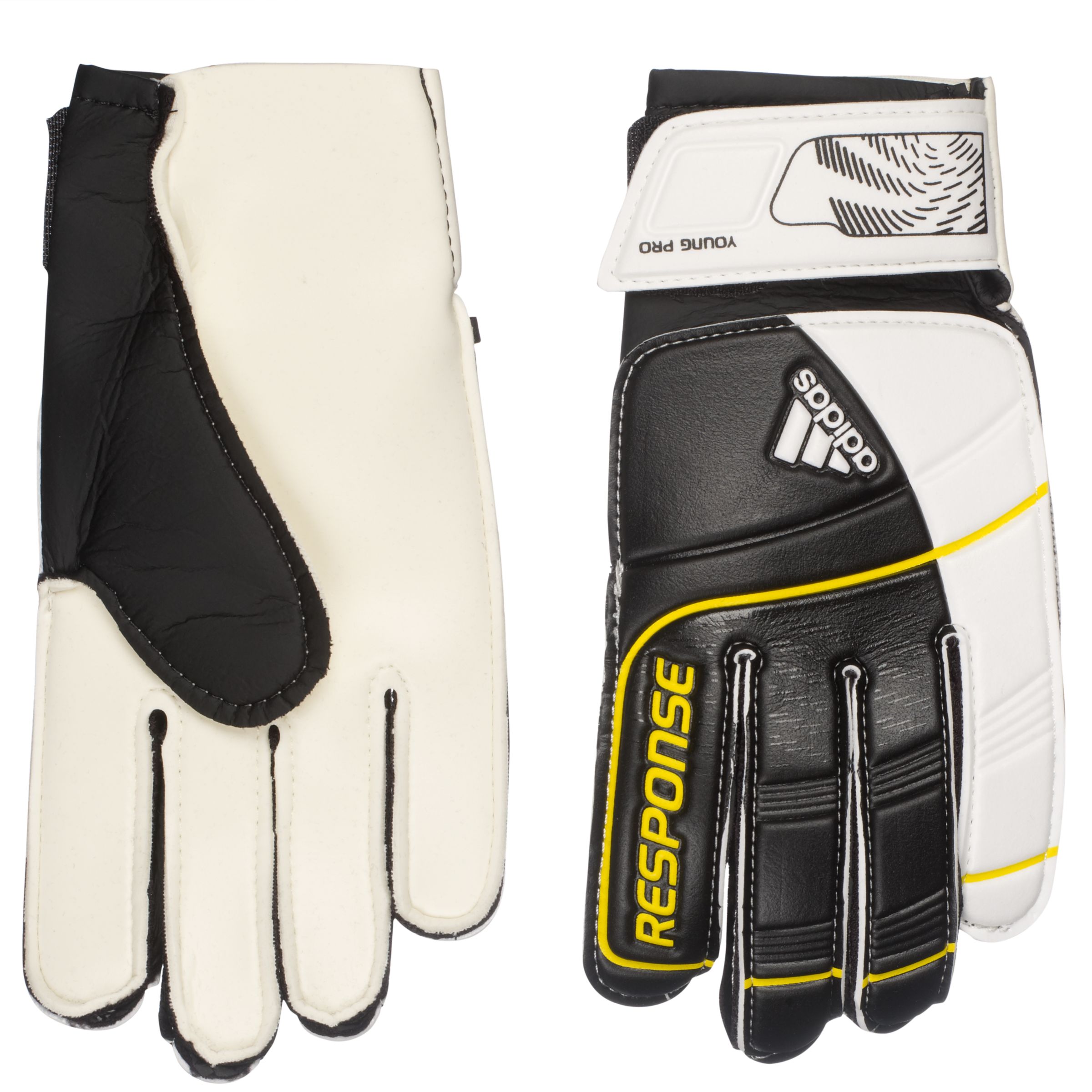 Adidas Q3+4 Response Football Training Gloves, White/black, 5