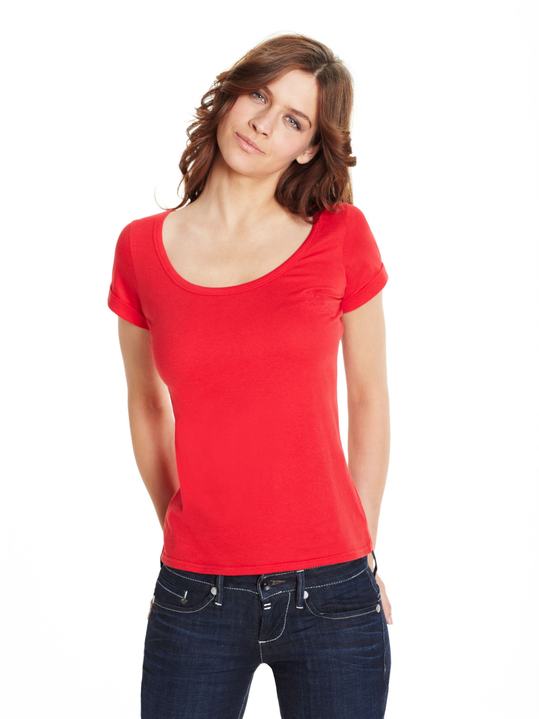 Scoop Neck T-Shirt, Red
