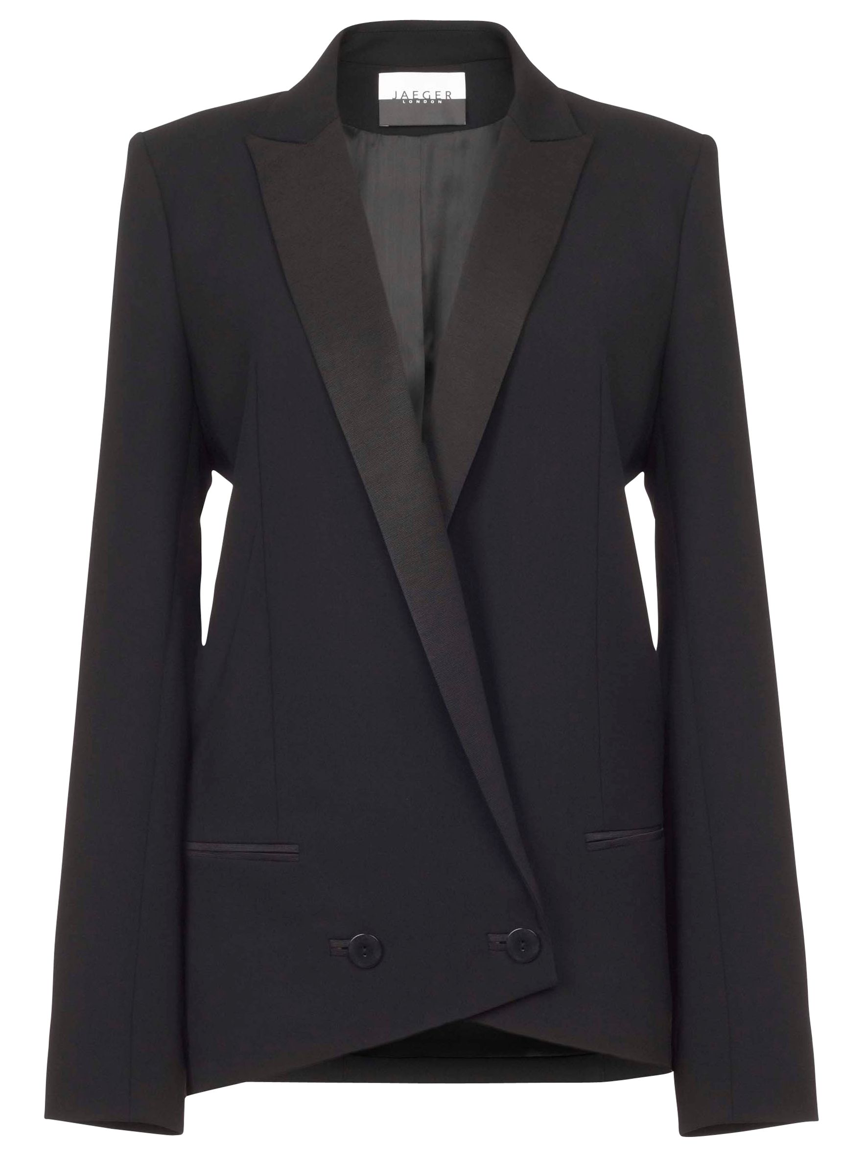 Jaeger Longline Tuxedo Jacket, Black at John Lewis