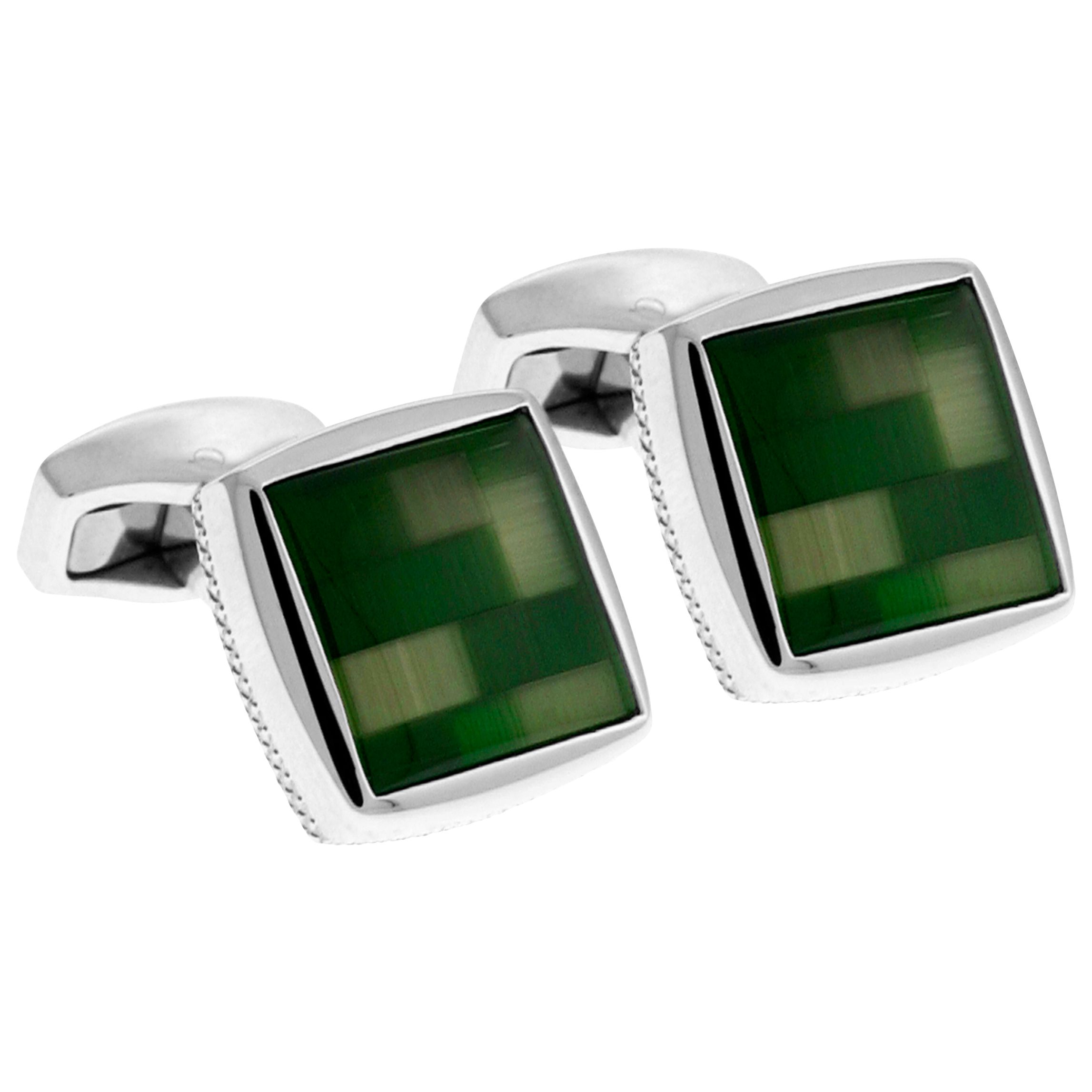 Tateossian Mosaic Square Cufflinks, Green