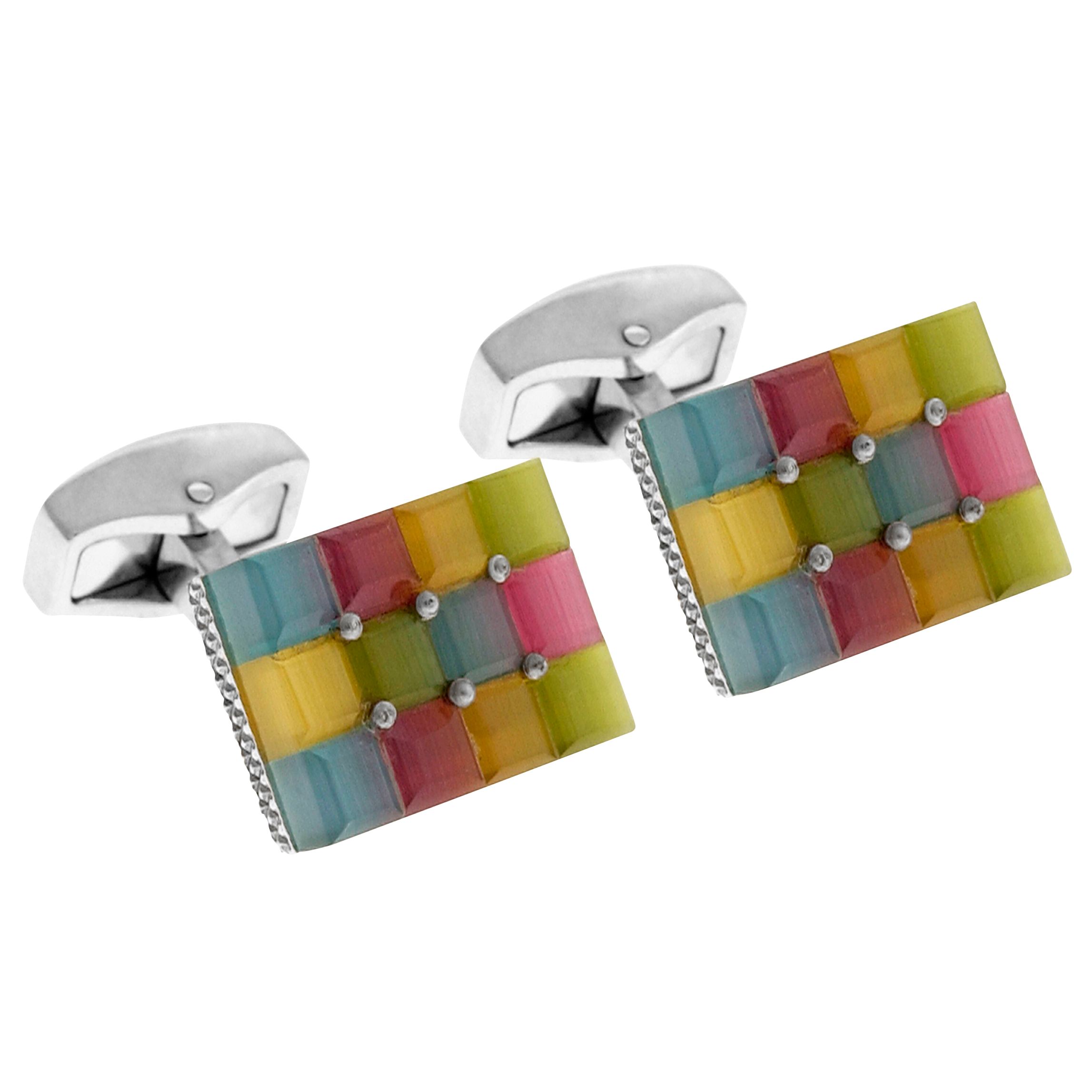 Rectangular Cufflinks, Multicoloured