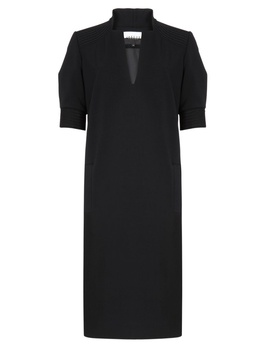 Jaeger Curve Braid Dress, Black at John Lewis