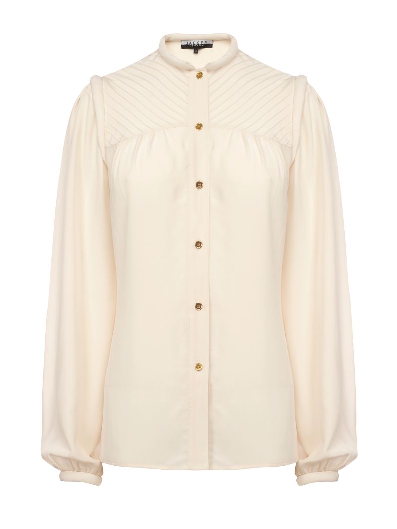 Padded Shoulder Blouse, Ivory