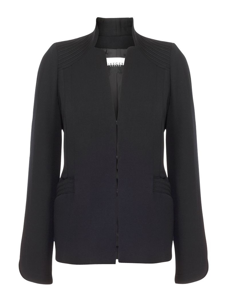 Jaeger Curved Braid Smart Jacket, Black at John Lewis