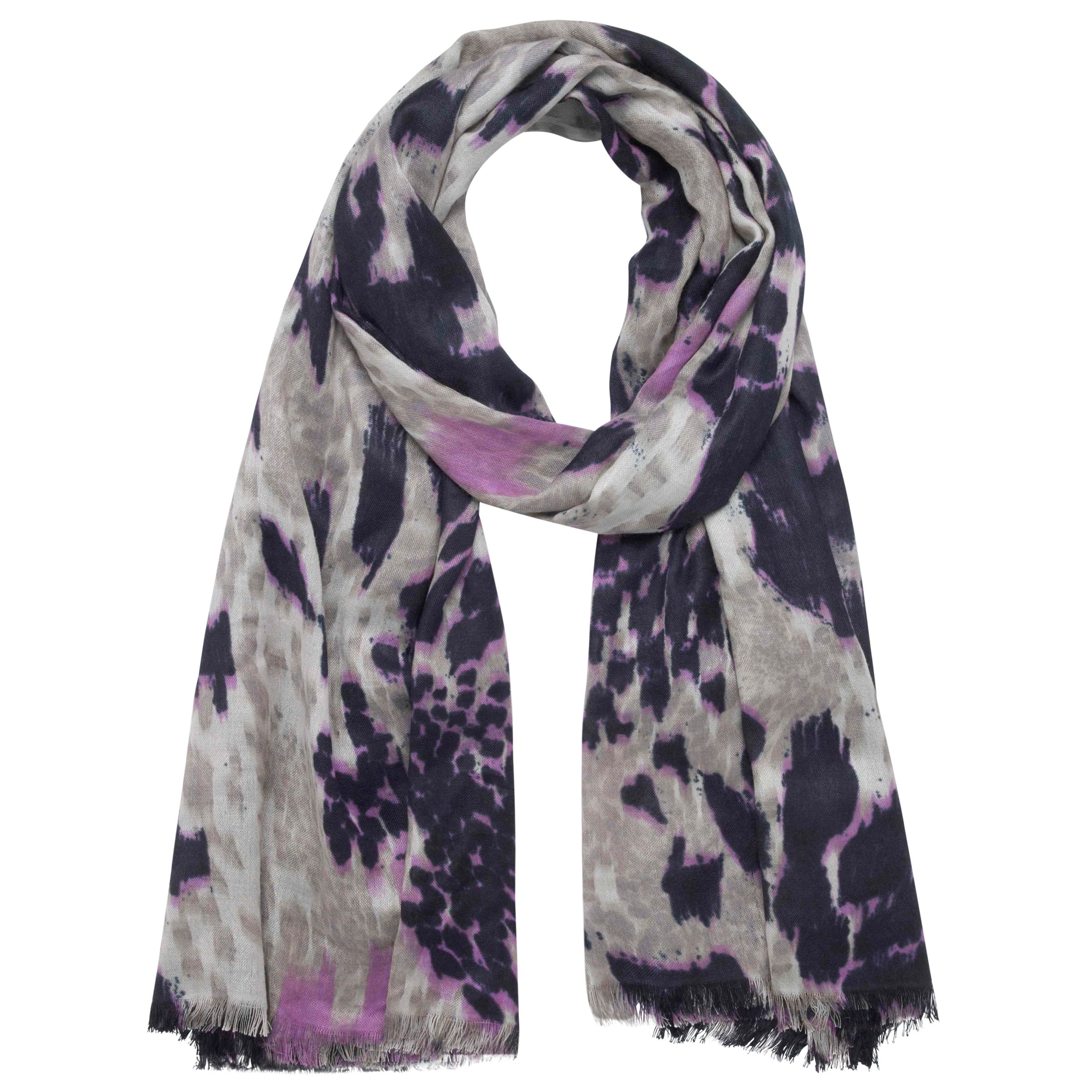 Mulberry Loopy Leopard Printed Wrap, Dark Purple at John Lewis