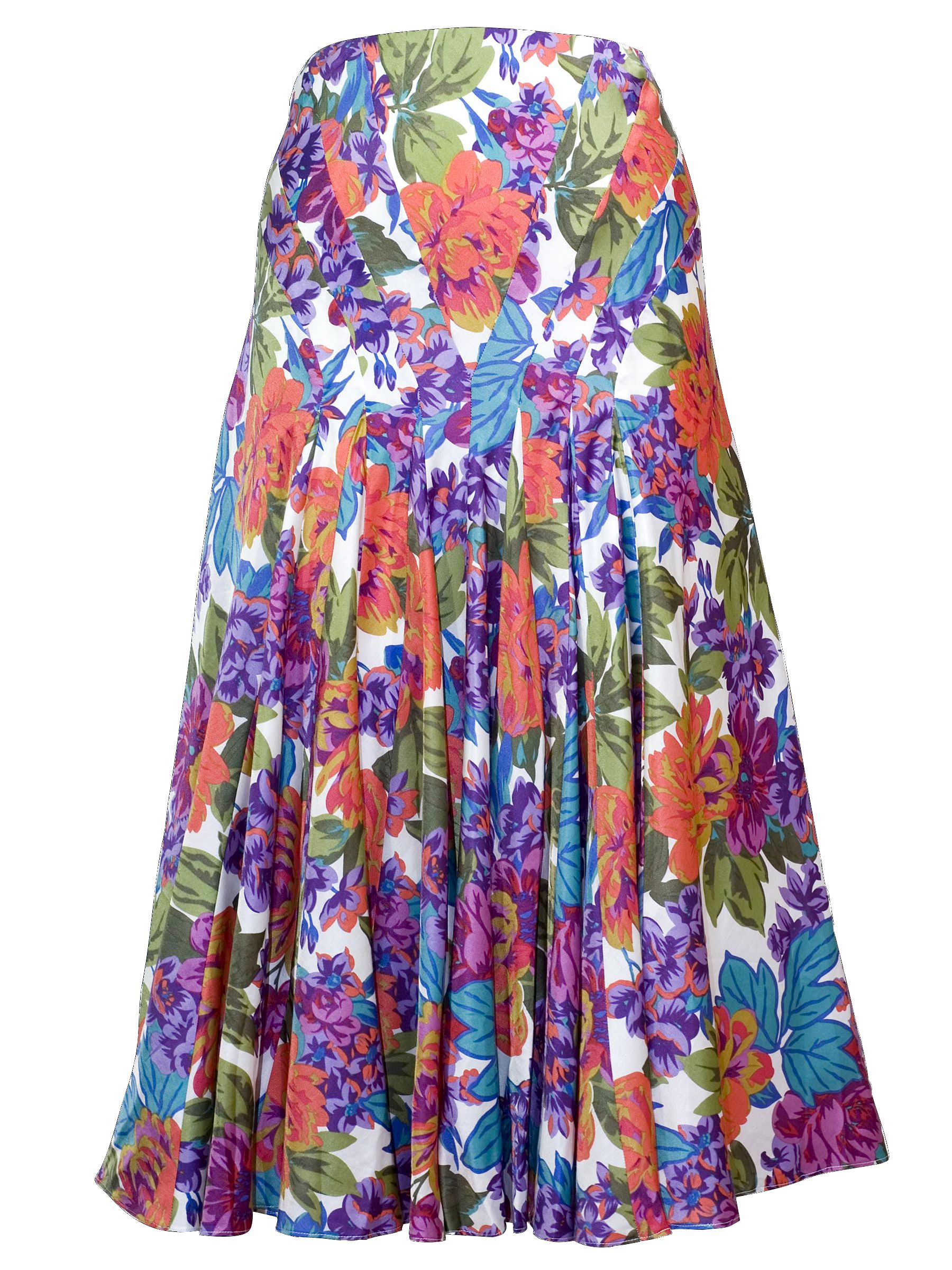Chesca Dahlia Print Multi Panel Skirt, Multicoloured at JohnLewis