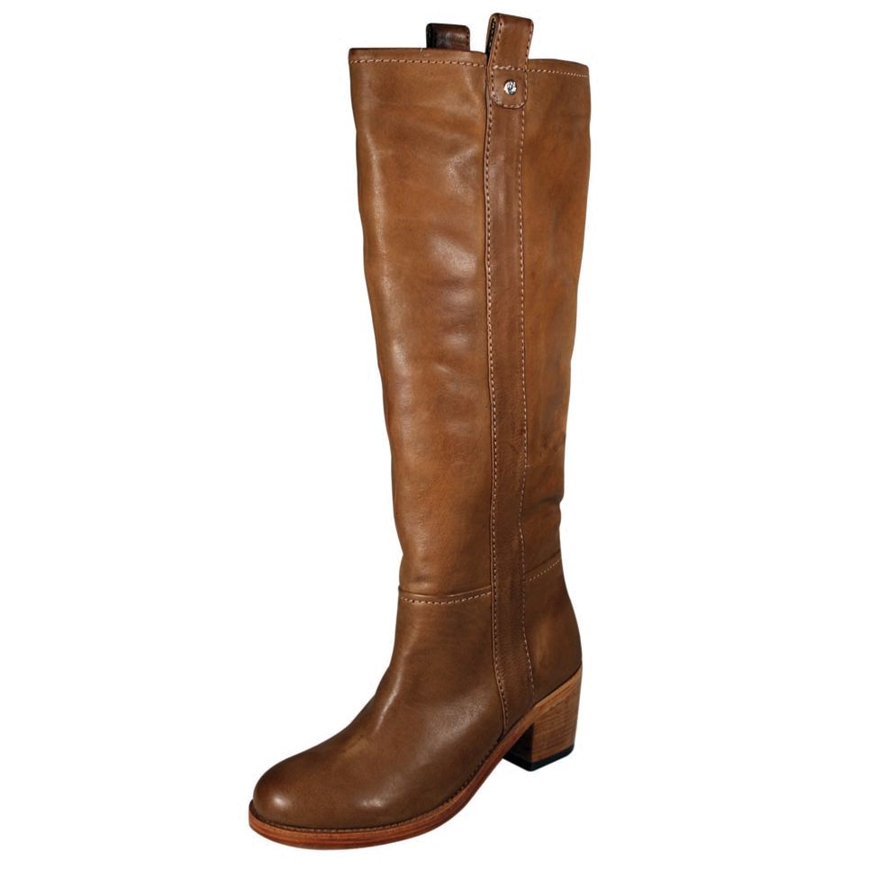 Ted Baker Mayra Glossy Leather Pull-On Long Boots, Tan at John Lewis